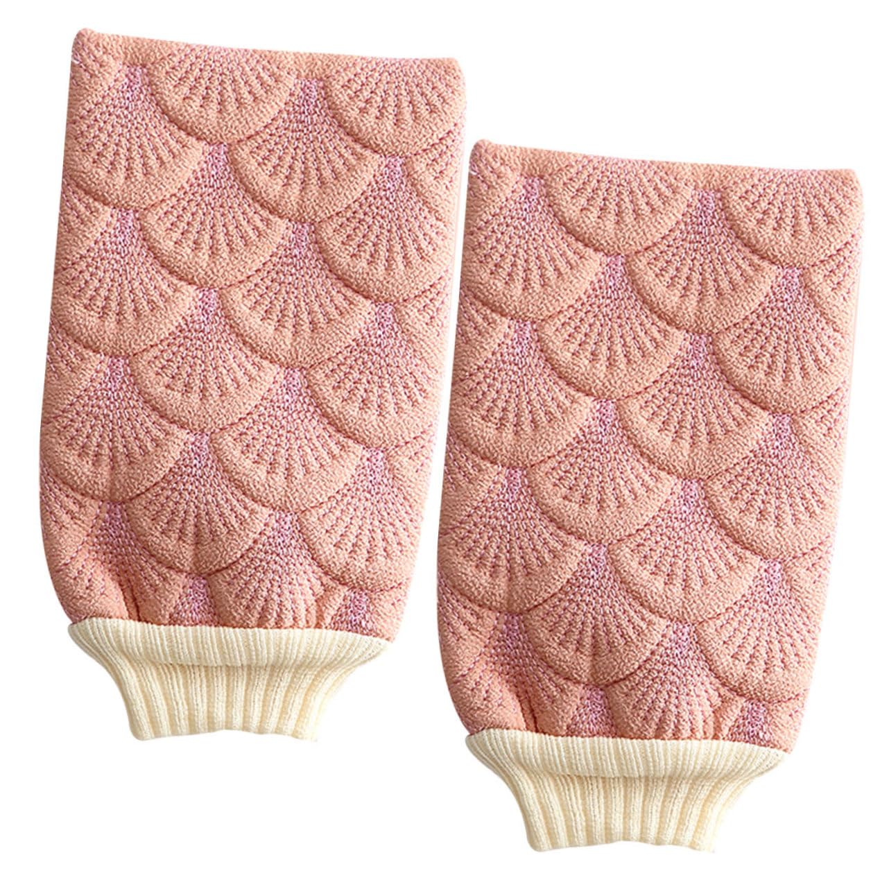 Didiseaon 2 Piezas Cepillo De Ducha Taza De Microondas Con Tapa Guante De Masaje De Espalda Minibañera Manopla Exfoliante Accesorios De Baño Guantes De Toalla De Espalda Manopla De Baño Rosa