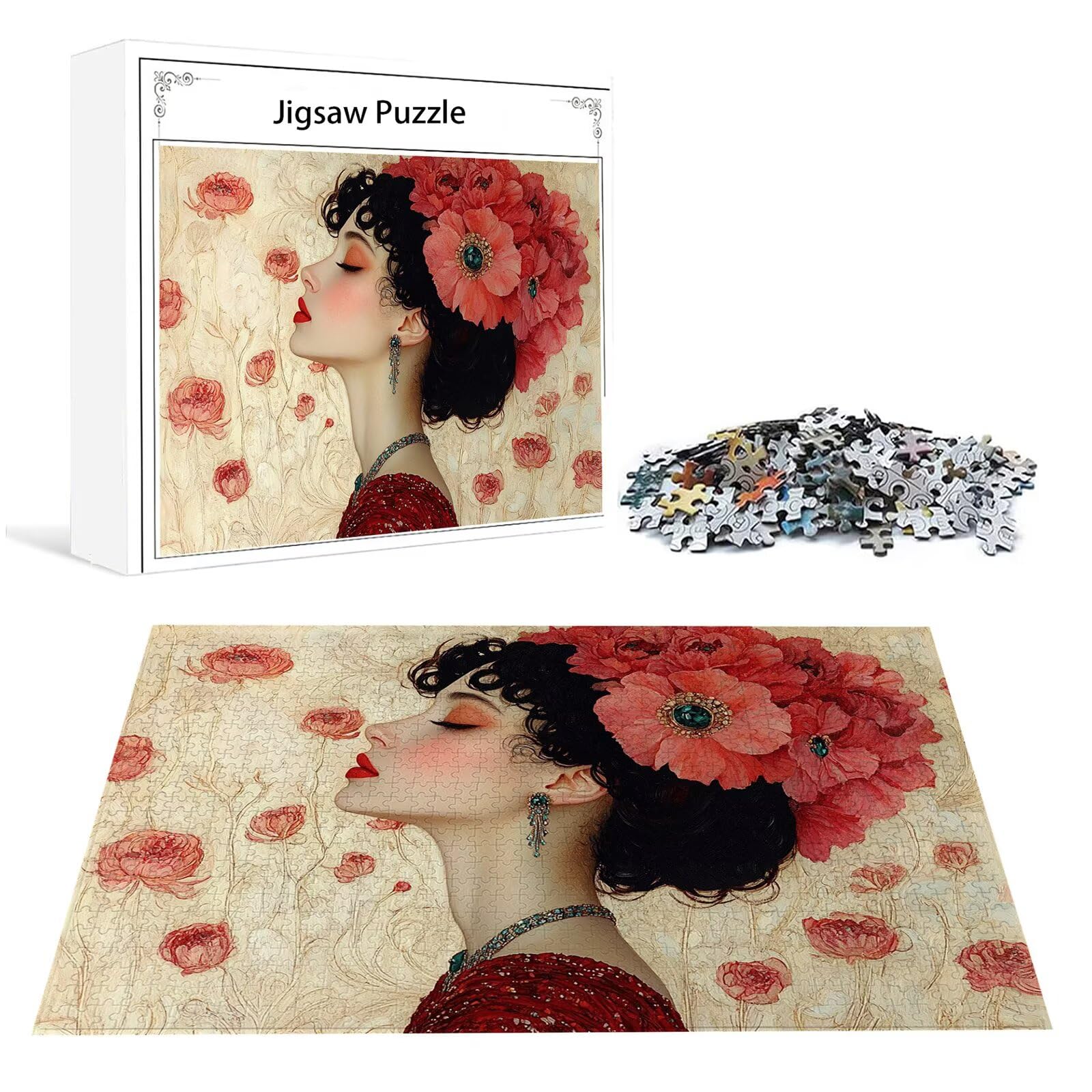 Frau Puzzle 5000 Teile Erwachsene Klassische Puzzles Blume Jigsaw Anspruchsvoll Impossible Schwer Pädagogisches Spielzeug Kinder Holzpuzzlem Groß Puzzlespiel Geeignet für alle Altersgruppen P-586