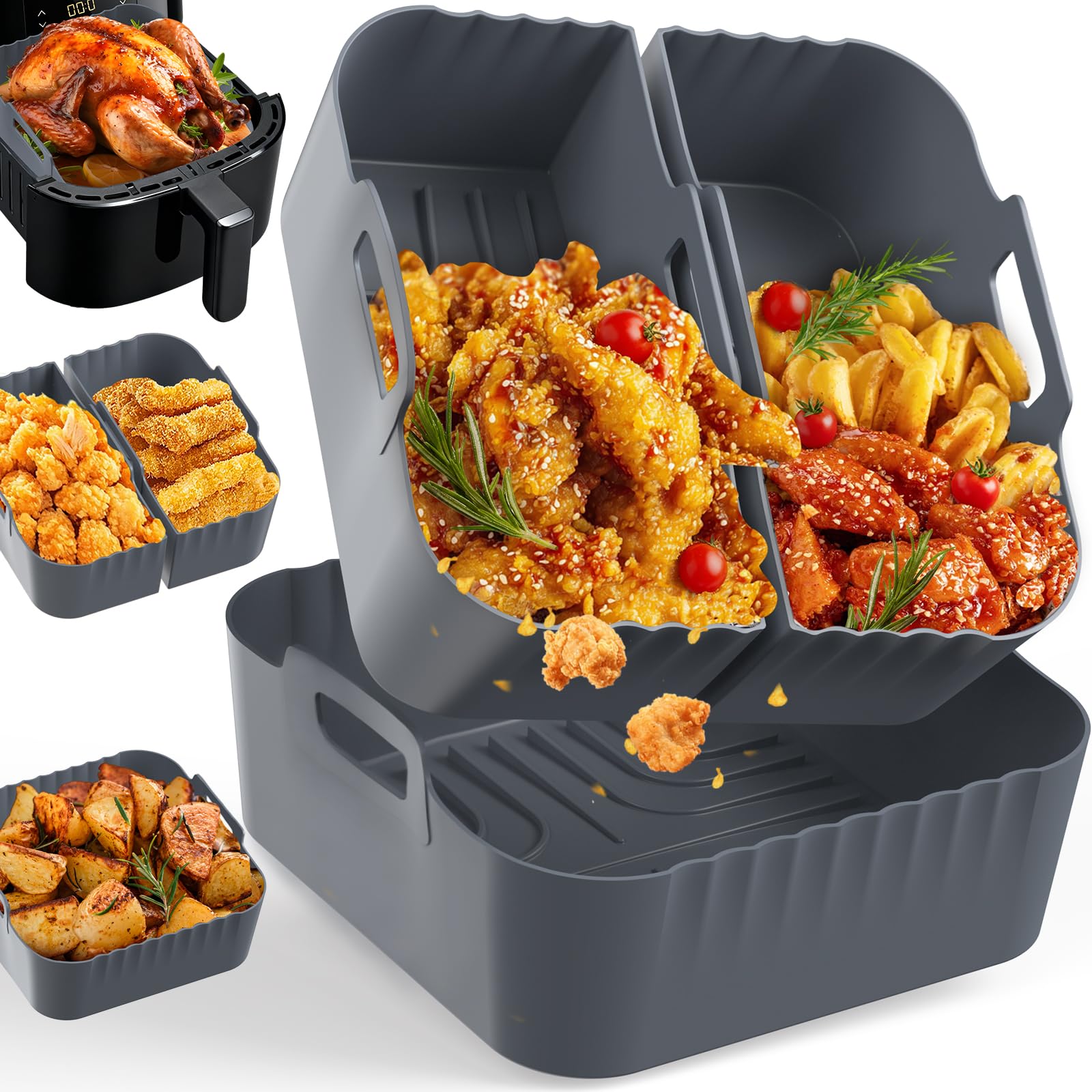 14 Accessori Per Friggitrice Ad Aria – Set In Silicone Per 5.5/6/6.2L, Compatibile Con Airfryer 2000 NA230