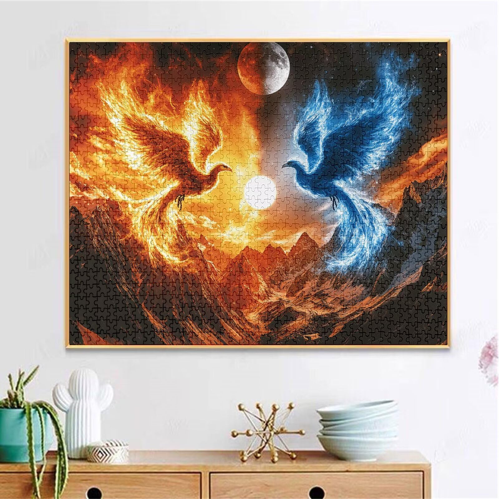 Puzzle 2000 elementów, 3 4 5 lat puzzle księżyc 6 7 8 lat zrównoważone gry edukacyjne z wysokiej jakości drewnianymi motywami dla dorosłych do zabawy rodzinnej układanki dla dorosłych, 2026 prezent na