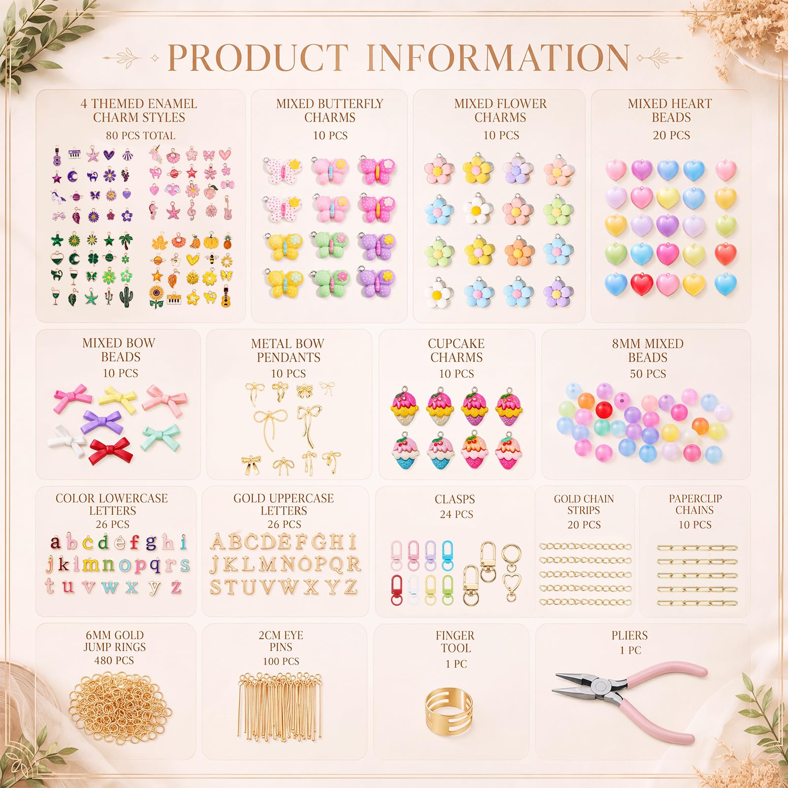 Charms Lip Gloss - Kit de fabricación de llaveros para manualidades, 698