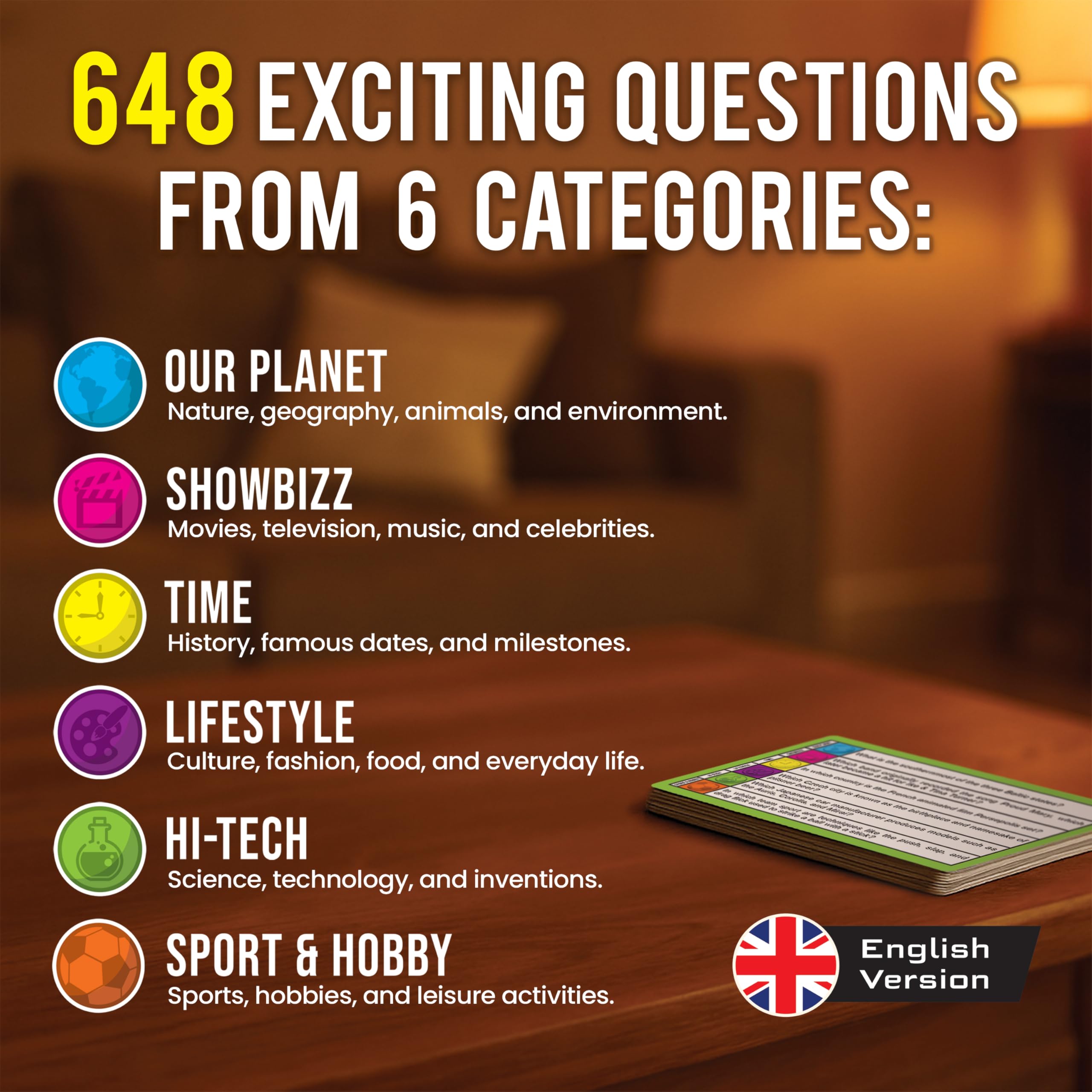 Trivia Quiz Cards Set (English Edition), Green, Small - Image 3
