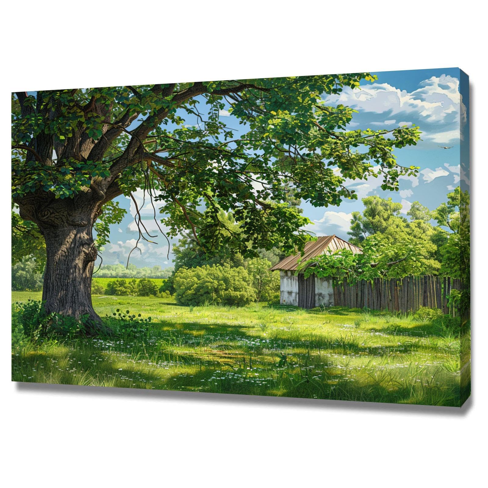 Impression sur toile paysage WODJEM 70x100cm encadrée pour salon