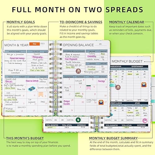 Miniatura 4 de Ospelelf Planificador de presupuesto - Libro de presupuesto con organizador de facturas y rastreador de gastos, planificador de presupuestolibro de