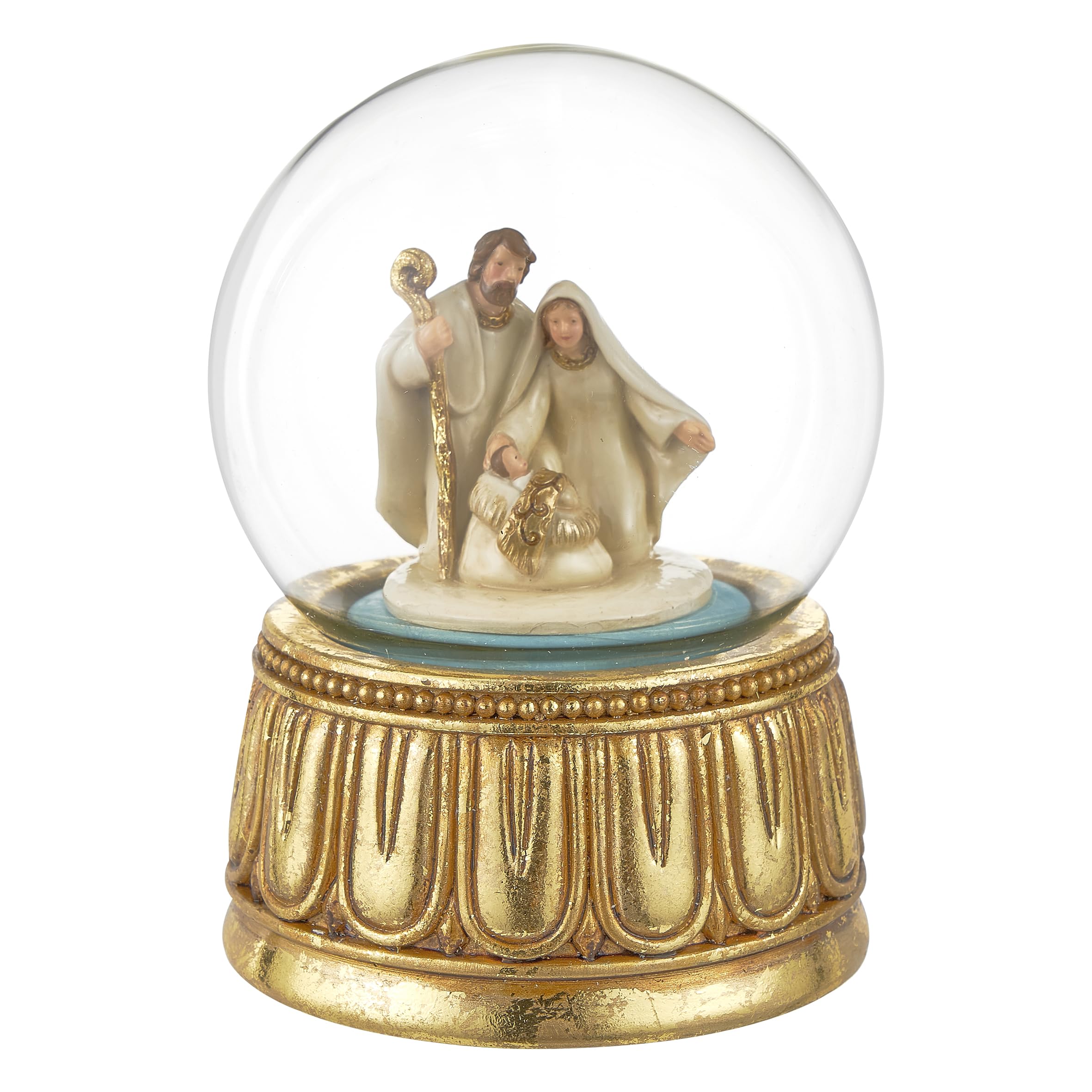 Palla Di Neve Natale Baroni Home - Globo Con Natività In Vetro E Resina, Diametro 10 Cm - Foto 13