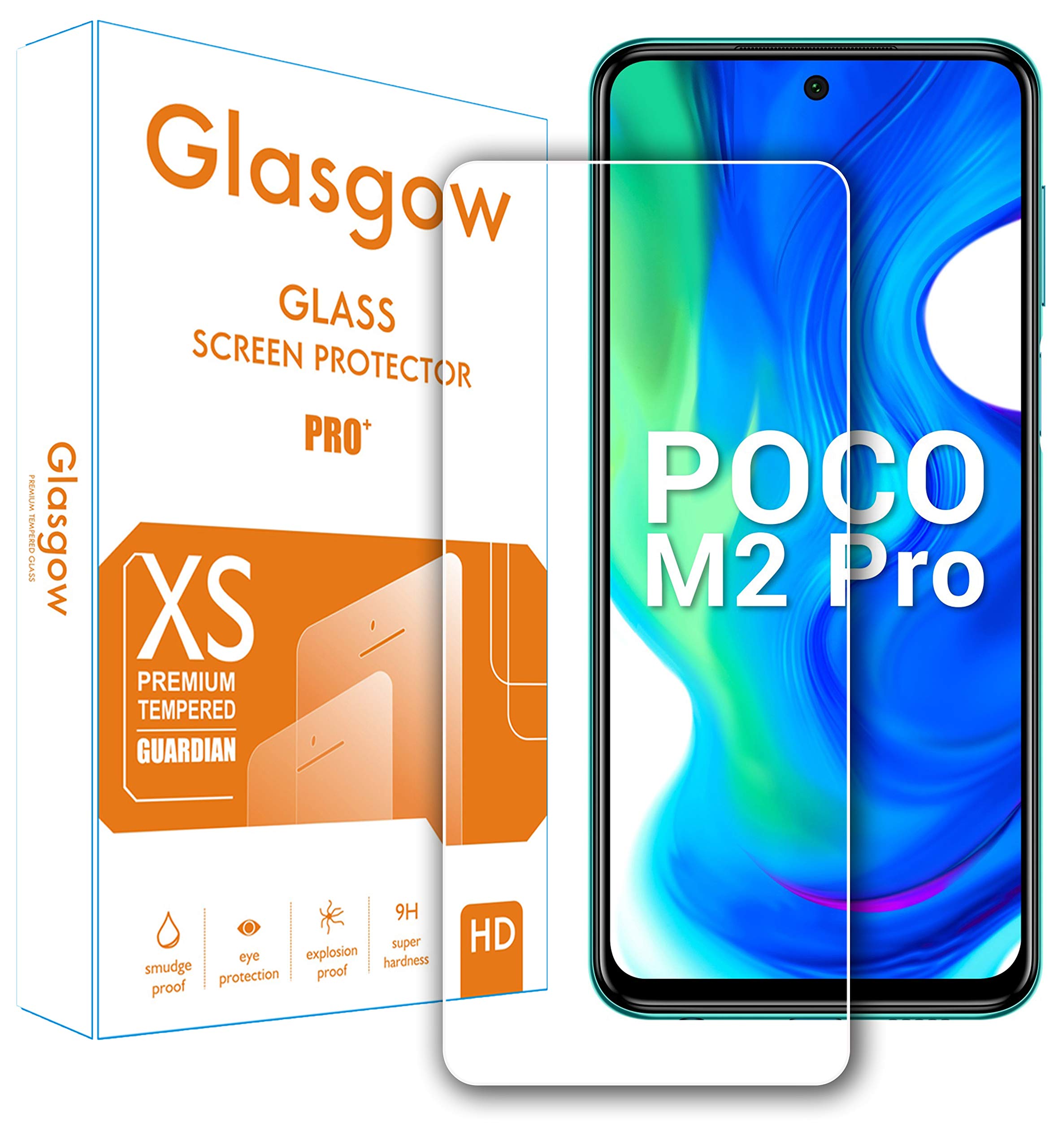 Glasgow Screen Protector for Poco M2 Pro [Tempered Glass Guard] [Gorilla] Easy Installation [Anti FingerPrint] (B08DY6PDVF) Amazon Price History, Amazon Price Tracker