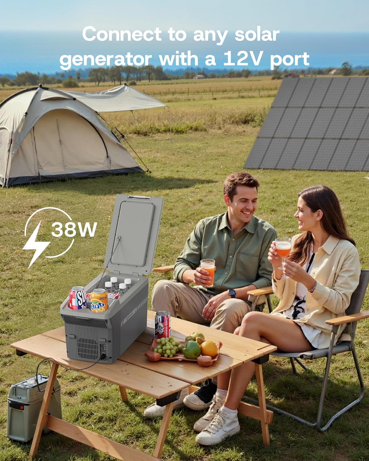 Upstreman Personal Electric Cooler/Warmer, 8L Capacity, All Season Portable Car Fridge with 12V DC and Shoulder Strap, Car Cooler for Road Trips, Camping and Daily Use-AR11