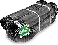 Flex-Drain 51110 Flexible/Expandable Solid Drain Pipe, 4-Inch x 25-Feet - Durable Landscaping Drainage Solution