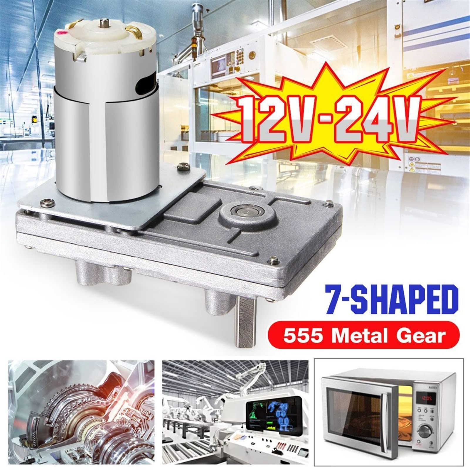1 2V 24V Reductor de motor de engranaje sin gusano 90 Rpm dc Alto par de torsión motor eléctrico engranaje de metal auto bloqueo for equipos de automatización