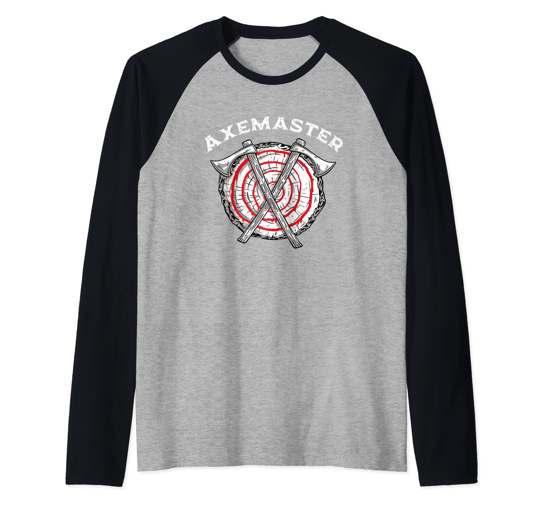 Funny Axe Throwing Hatchet Axemaster Axe Thrower lovers Raglan Baseball Tee