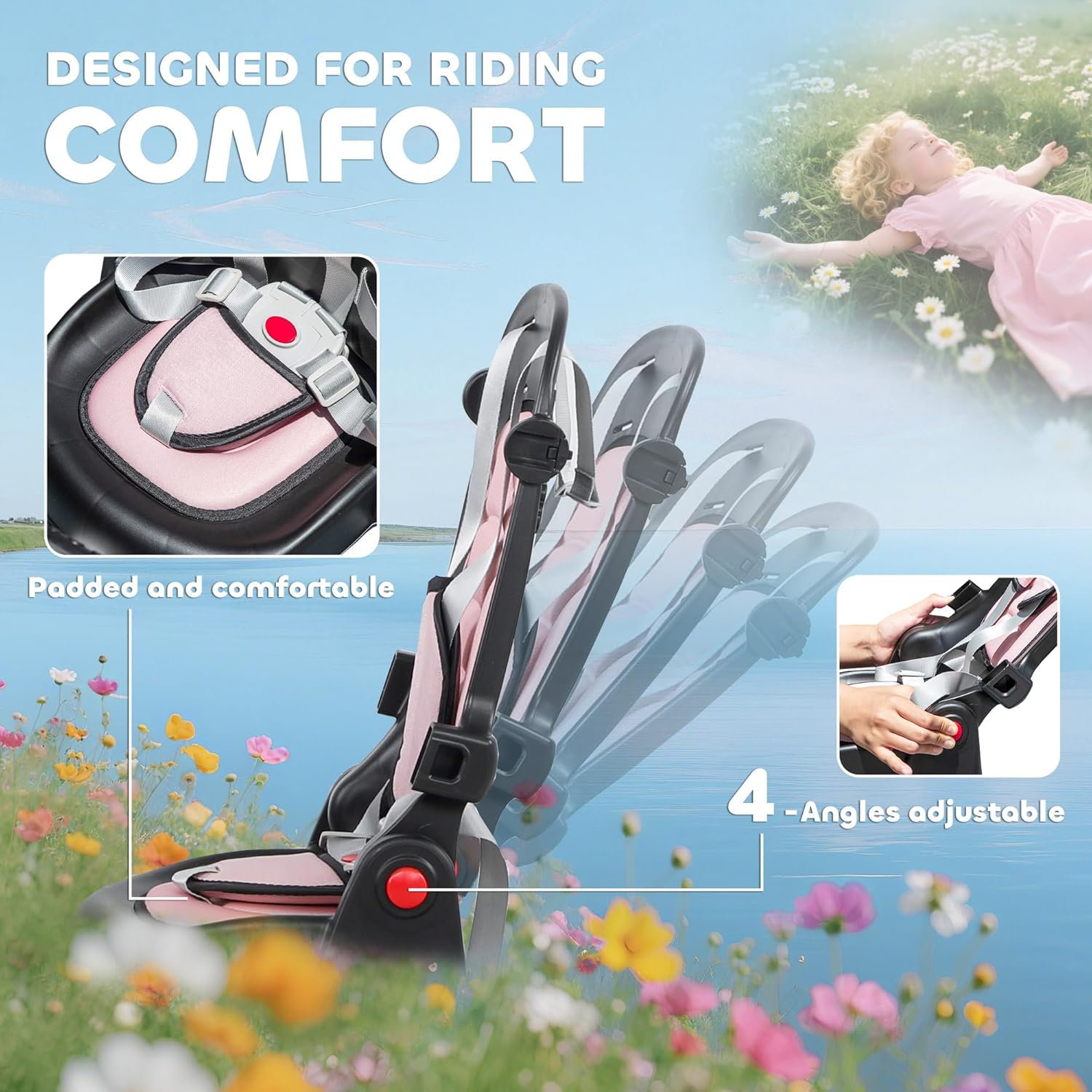 Qaba Kids Tricycle, 6 in 1 Foldable Baby Trike with Adjustable Push Handle, Tricycle Stroller with Removable Canopy, Reversible Seat, Safety Harness, Detachable Guardrail, Storage for 1-5 Years, Pink