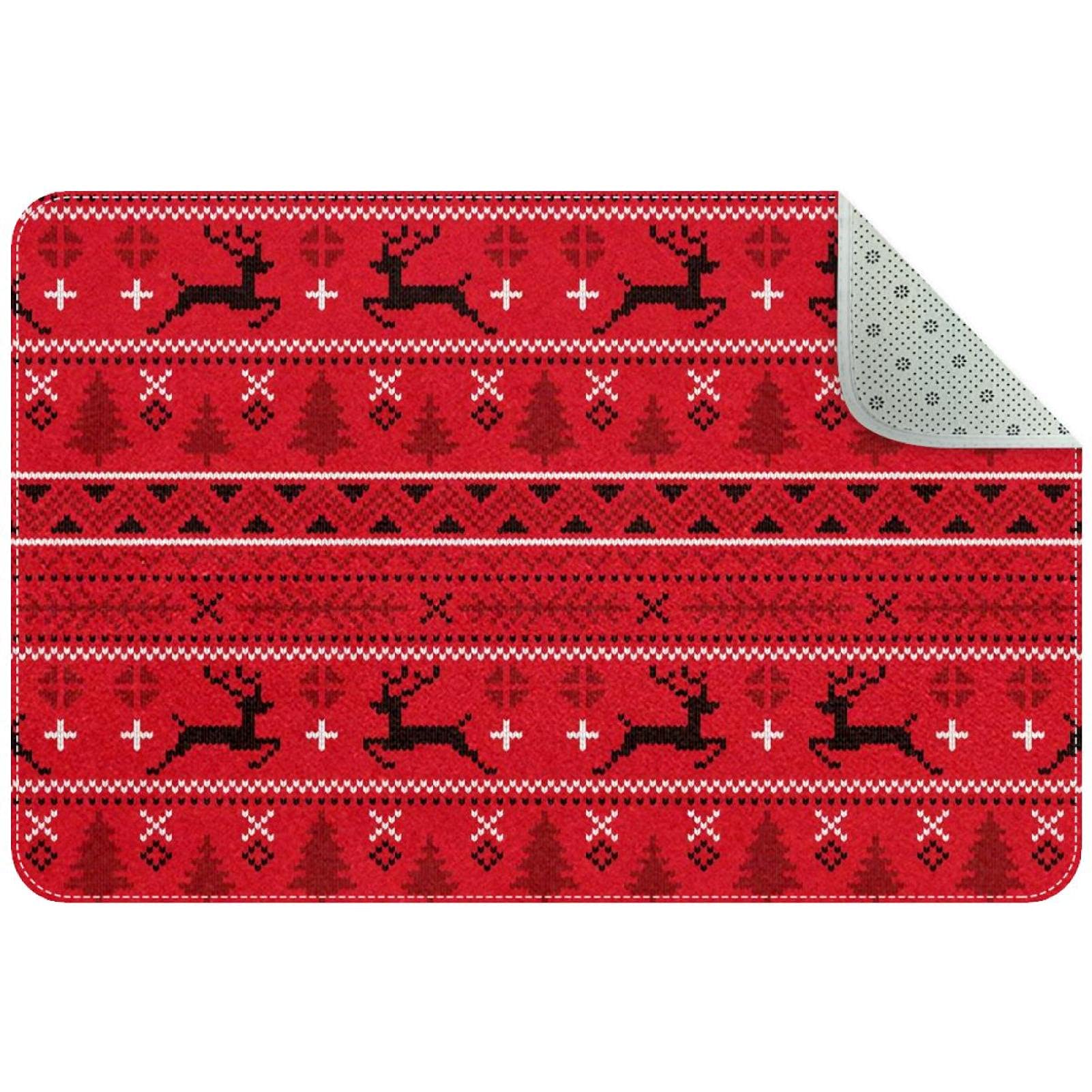 Tapis de porte tricot rouge de Noël pour retrouver la magie des fêtes