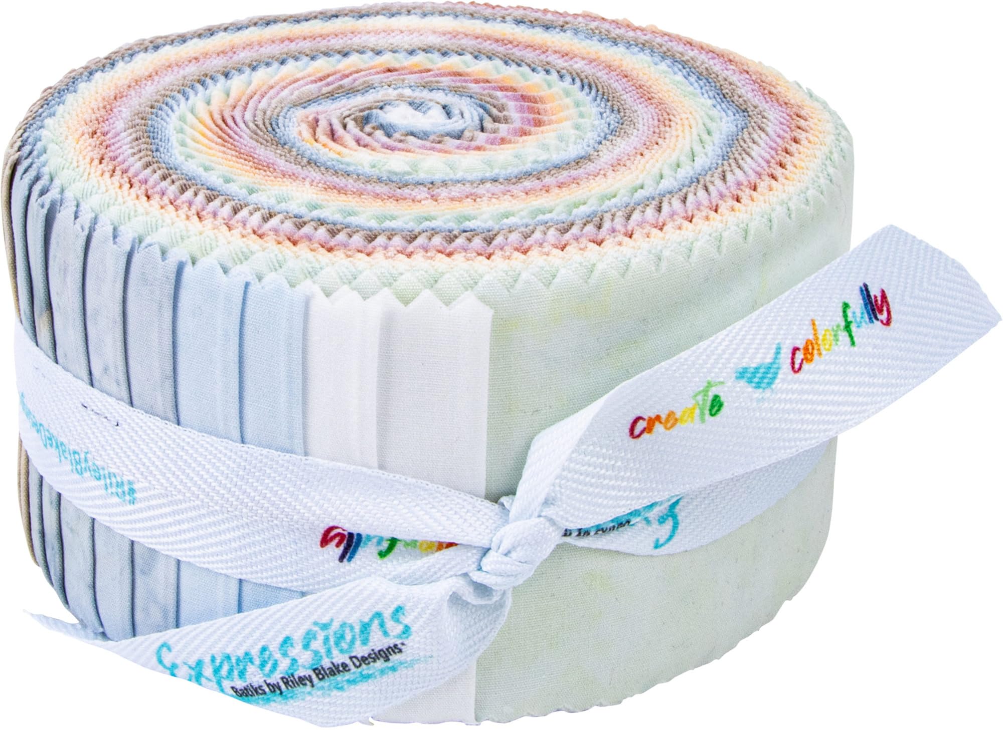 Riley Blake Designs Assorted Expressions Batiks Cotton Candy Rolie Polie 40 2.5-Inch Strips Jelly Roll Riley Blake Rp-21010-40