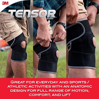 Tensor Adjustable Knee Brace with Dual Side Stabilizers, One-Size