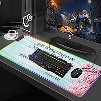 Vista 24 de Alfombrilla de mouse para juegos RGB personalizada y posavasos para café, base de goma antideslizante LED grande y brillante, alfombrilla de mouse