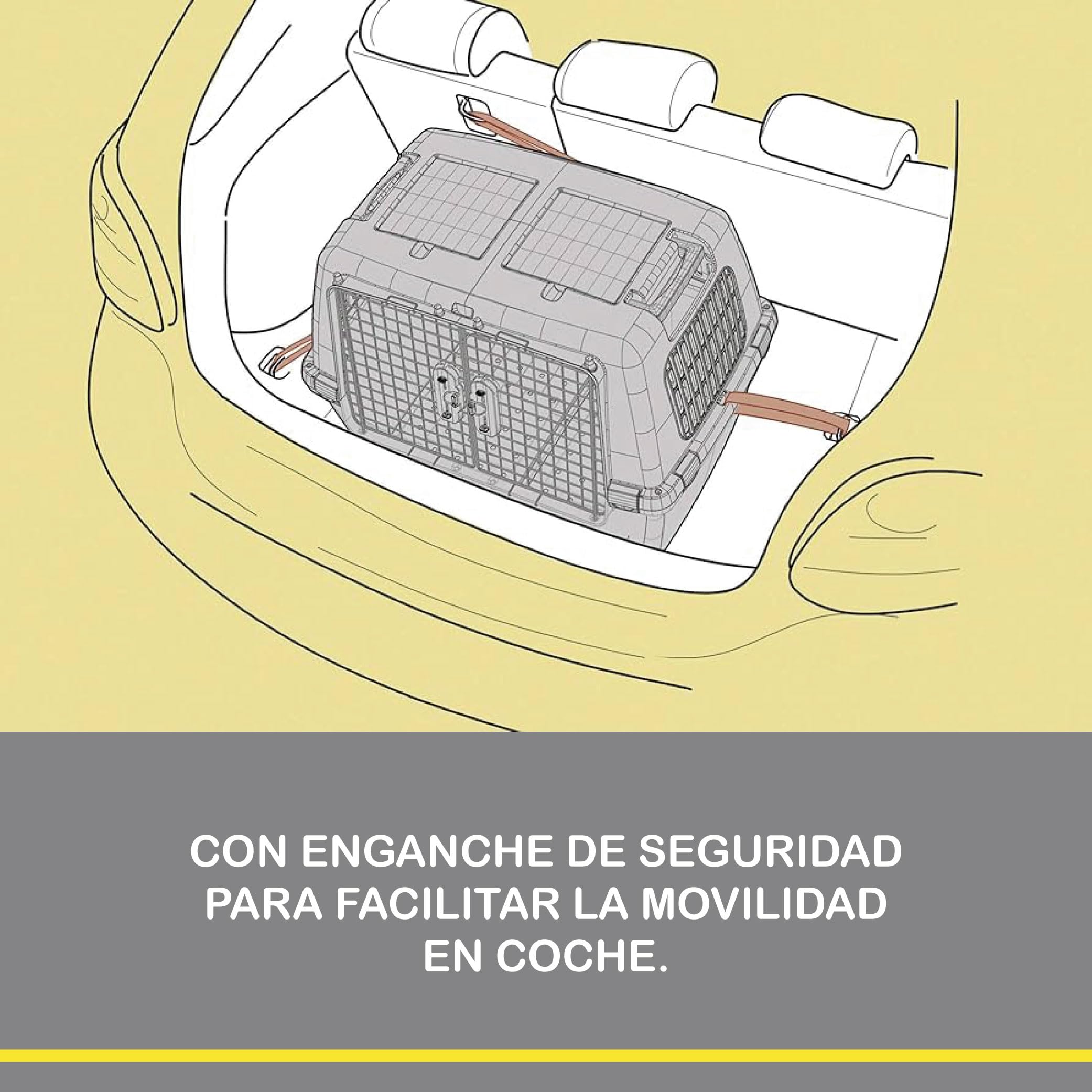 Transportín Rígido Perro Grande IATA Plástico 80x62x60cm | plástico, apto IATA, 80x62x60cm