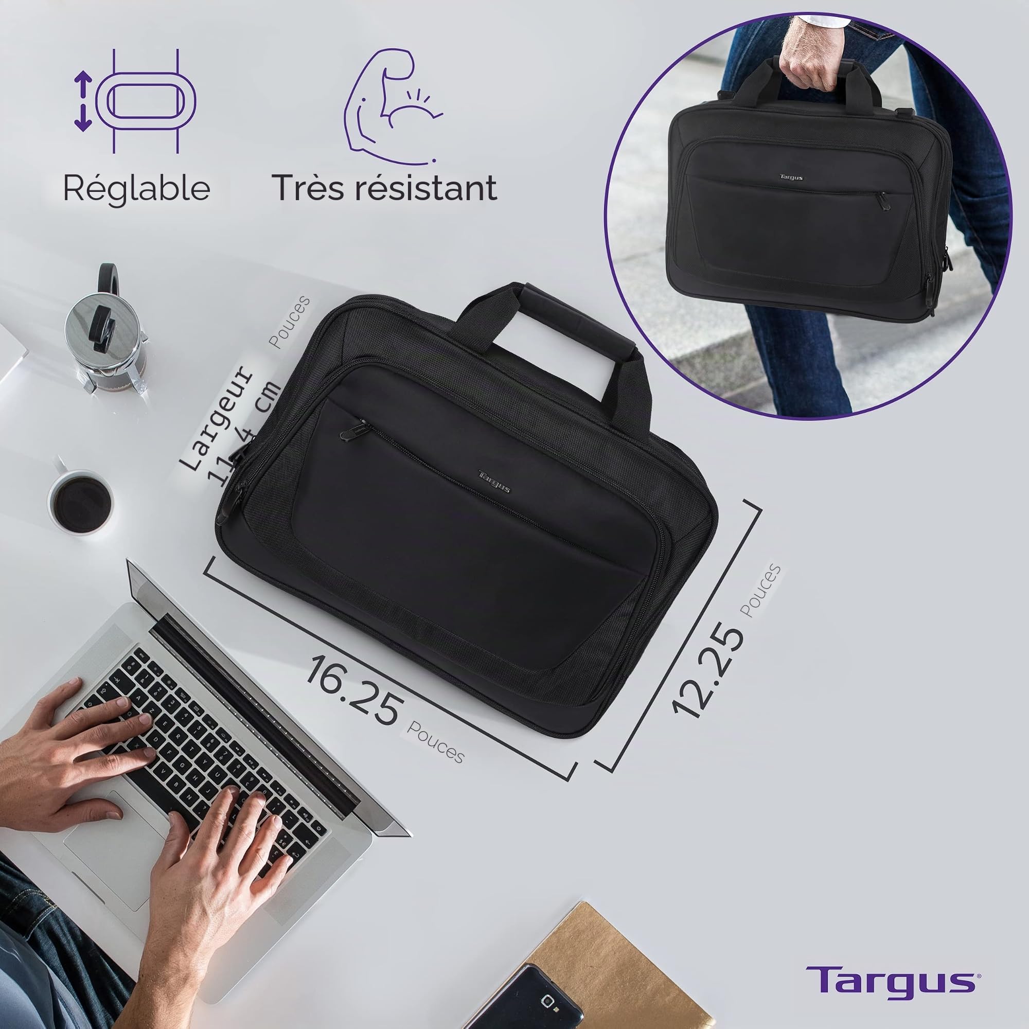 'Targus Citylite TBT5US Laptop Sleeve Bag for 16'' Laptop - Black and Grey'