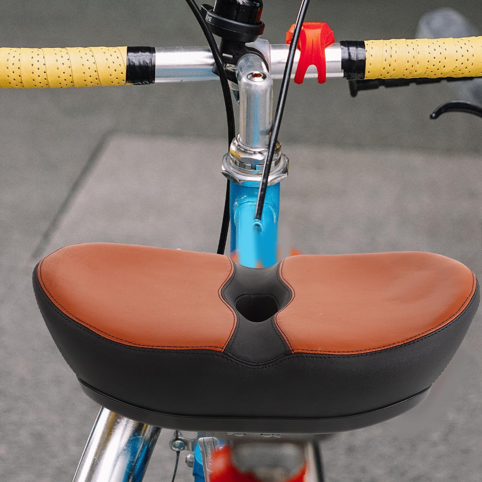 Sella Per Bicicletta Senza Naso Oversize, Cuscino In Schiuma PU, Imbottitura Extra Antiscivolo, Per Bici Elettriche e Mountain Bike, Riduce La Pressione Sulle Zone Sensibili,
