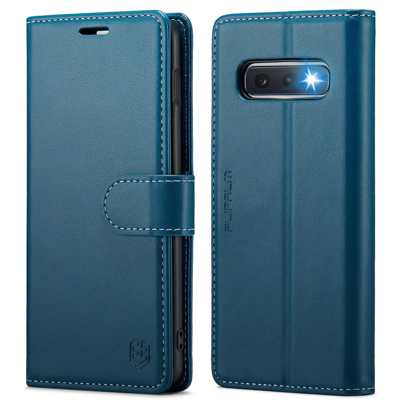 FLIPALM Wallet Case for Samsung Galaxy S10e 5.8"(Non S10 6.2"), RFID Blocking Credit Card Holder, PU Leather Folio Flip Kickstand Protective