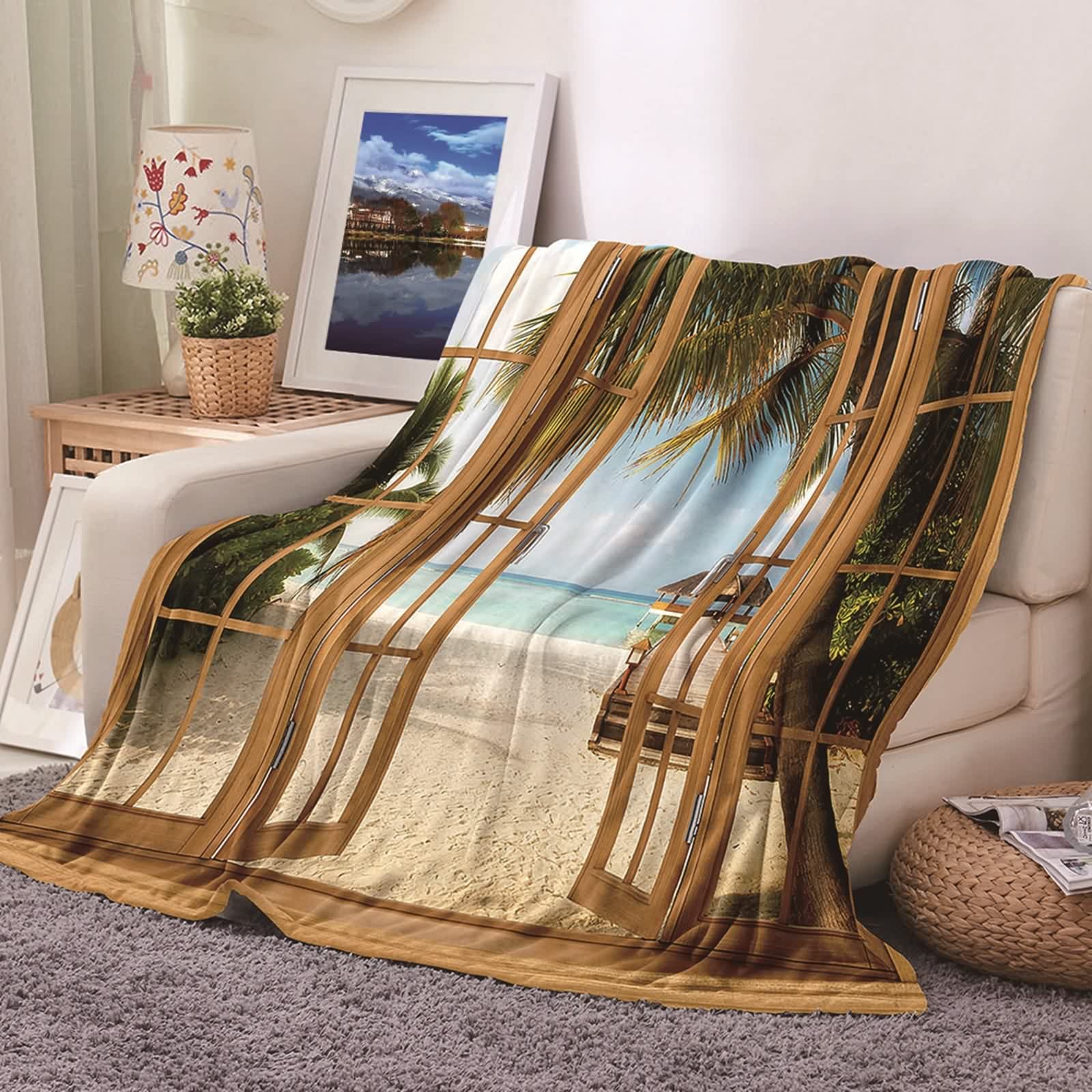 Couverture polaire flannel douce KnSam plaid 100x150 lit jeté de canapé confortable