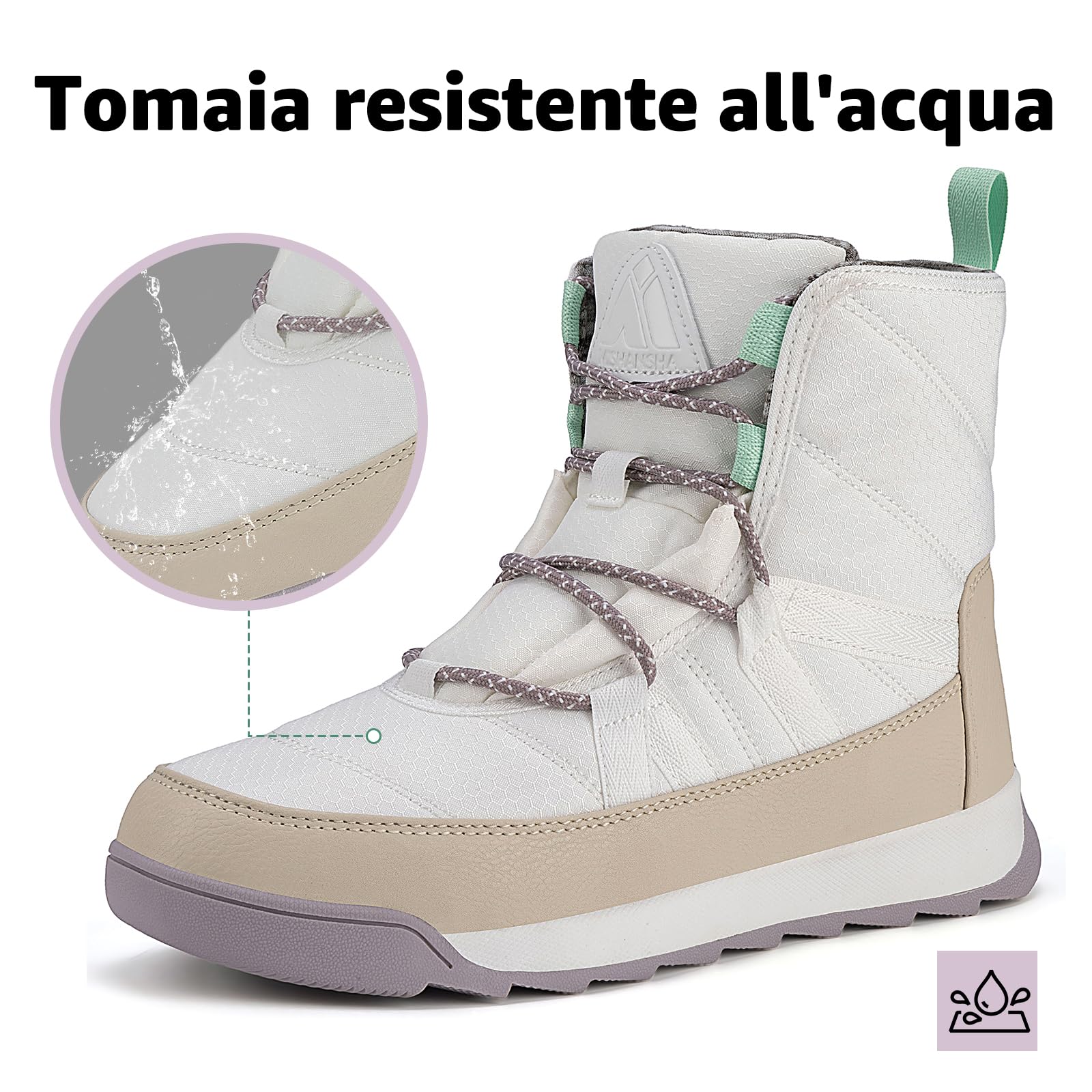 Mishansha Stivali da Neve Donna Antiscivolo Caldi Scarpe Invernali Comfort Gr.36-42