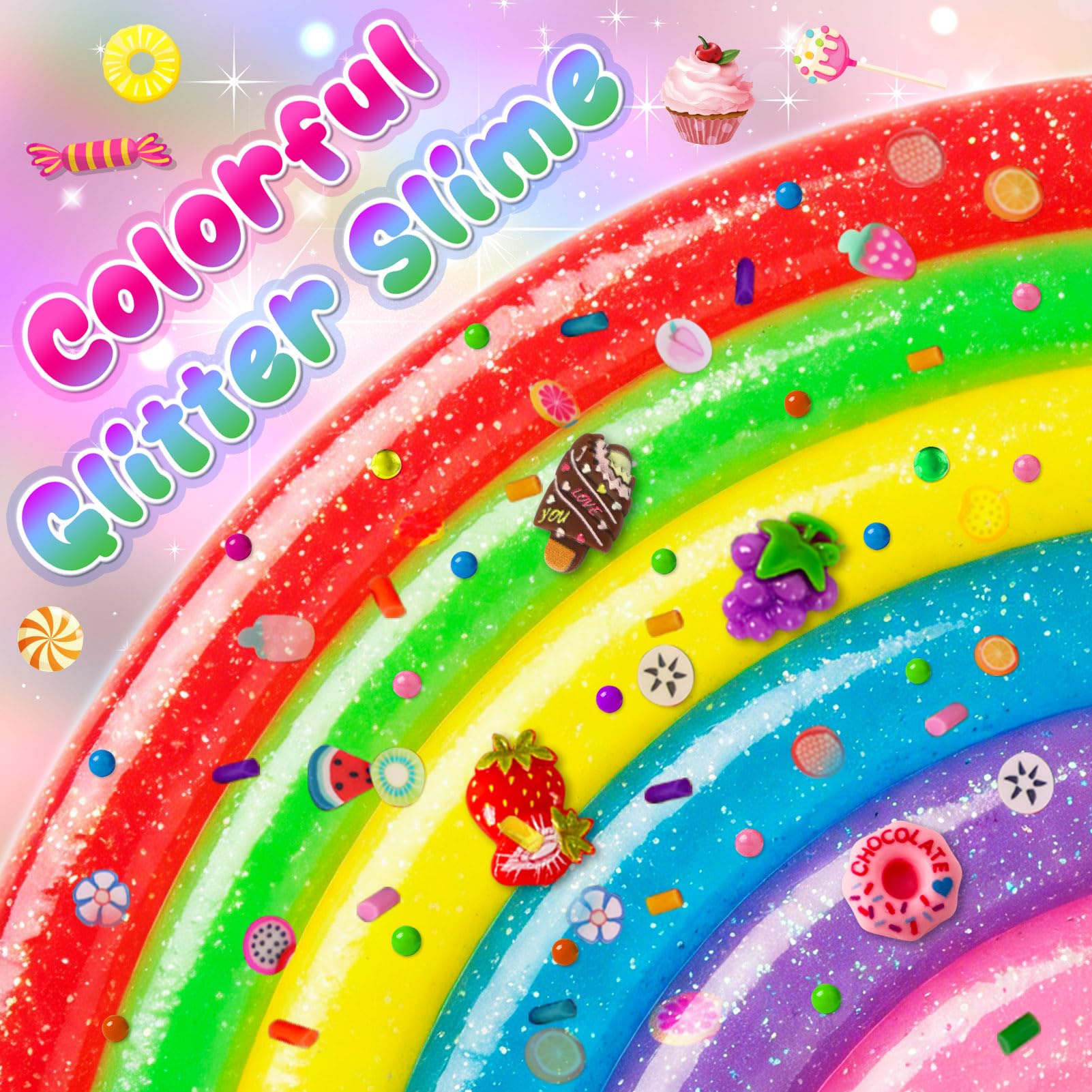 Kit Slime Fai da Te per Bambine, Glimmer Crunchy, Kit Slime Galaxy | Slime Burro, Schiuma, Nuvola con Aggiunte, Palline di Schiuma, Charm, Regali per Feste per Bambini 3-12 anni