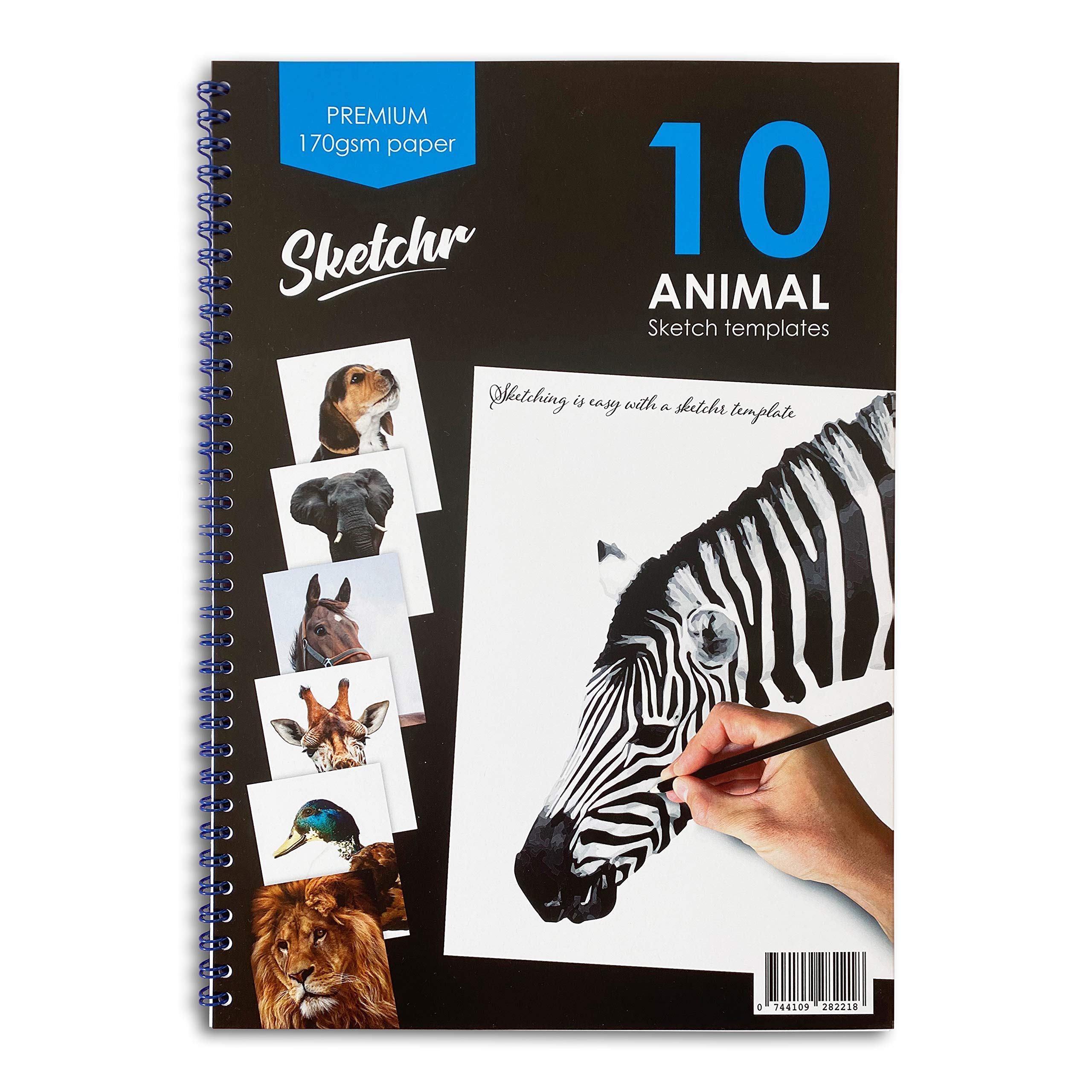 Buy A4 Sketching pad, Faint Lined pre Printed Animals to Draw, or for