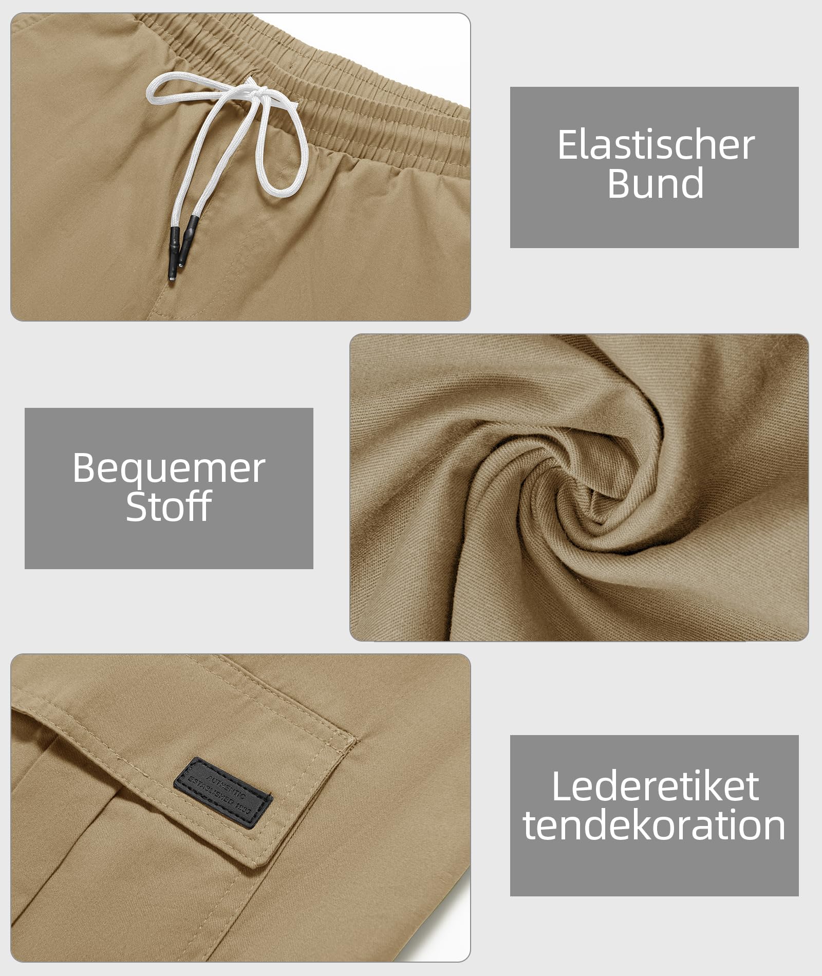 JACKETOWN Pantalones Cortos Cargo de Algodón Para Hombre - Bermudas Casuales de Verano