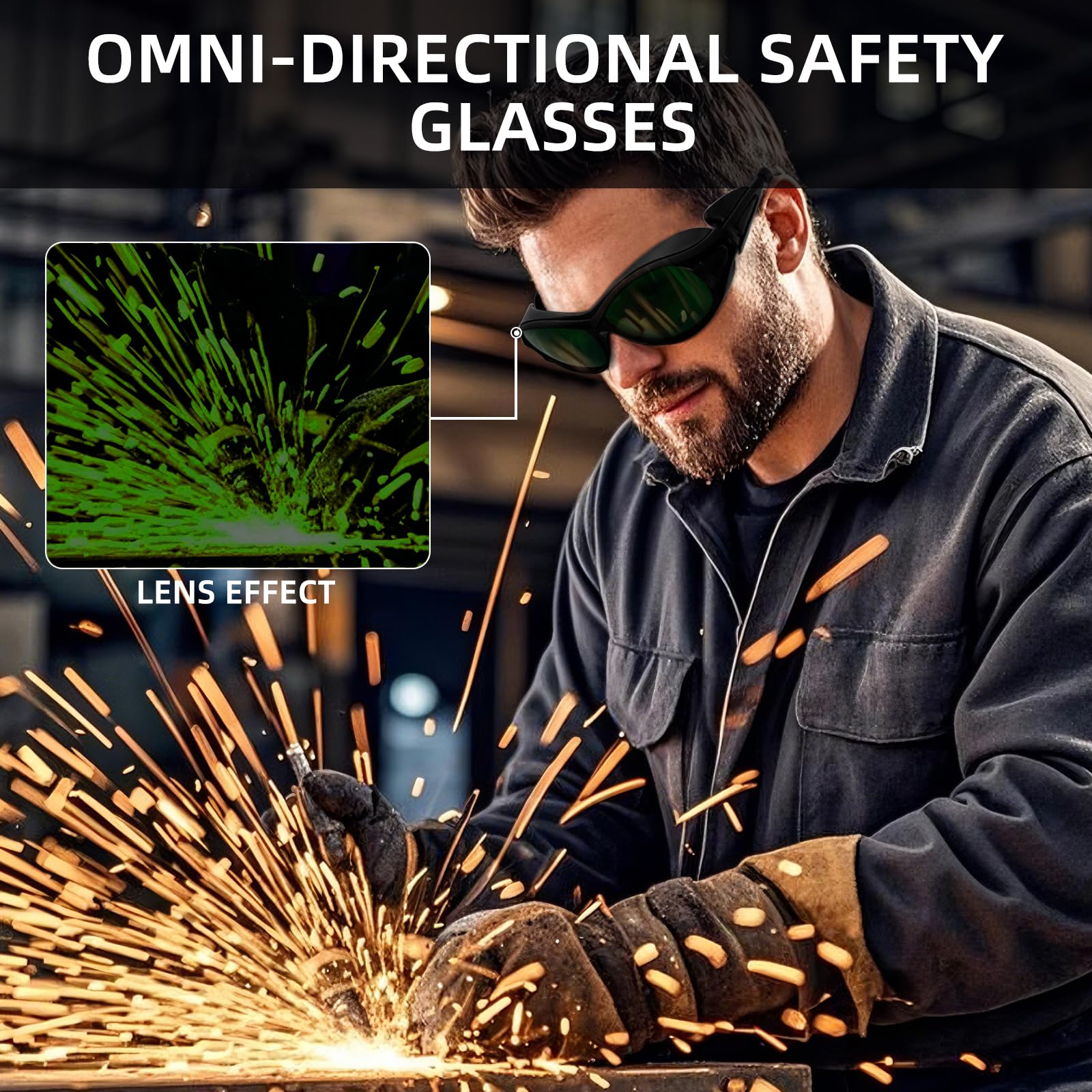 Avvolgere gli schermi laterali e gli occhiali di sicurezza laser TR90, ANSI Z87.1 per saldatura/terapia della luce rossa