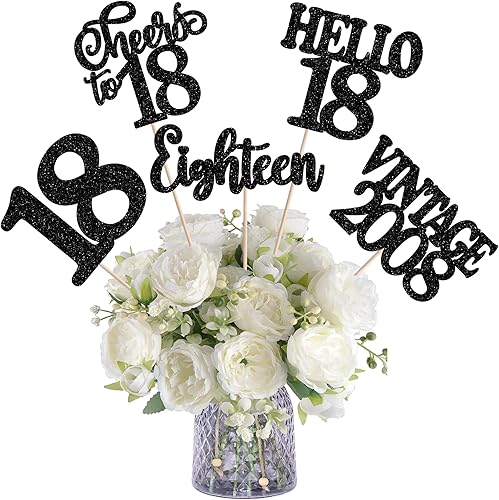 Miniatura 33 de 15 piezas de centro de mesa de feliz cumpleaños 13 palos oficiales para adolescentes vintage 2012 Hello 13 centros de mesa de flores palos saludos a