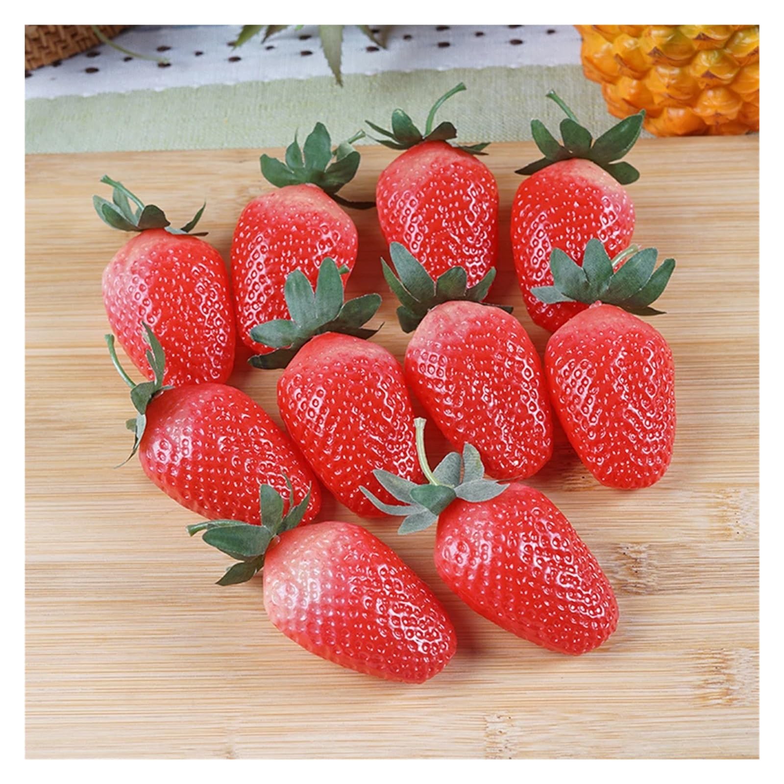 6/10/20 sztuk sztuczna truskawka sztuczne owoce przedszkole DIY plastikowe fałszywe owoce na boże narodzenie dekoracja ślubna domu(10Pcs Big)