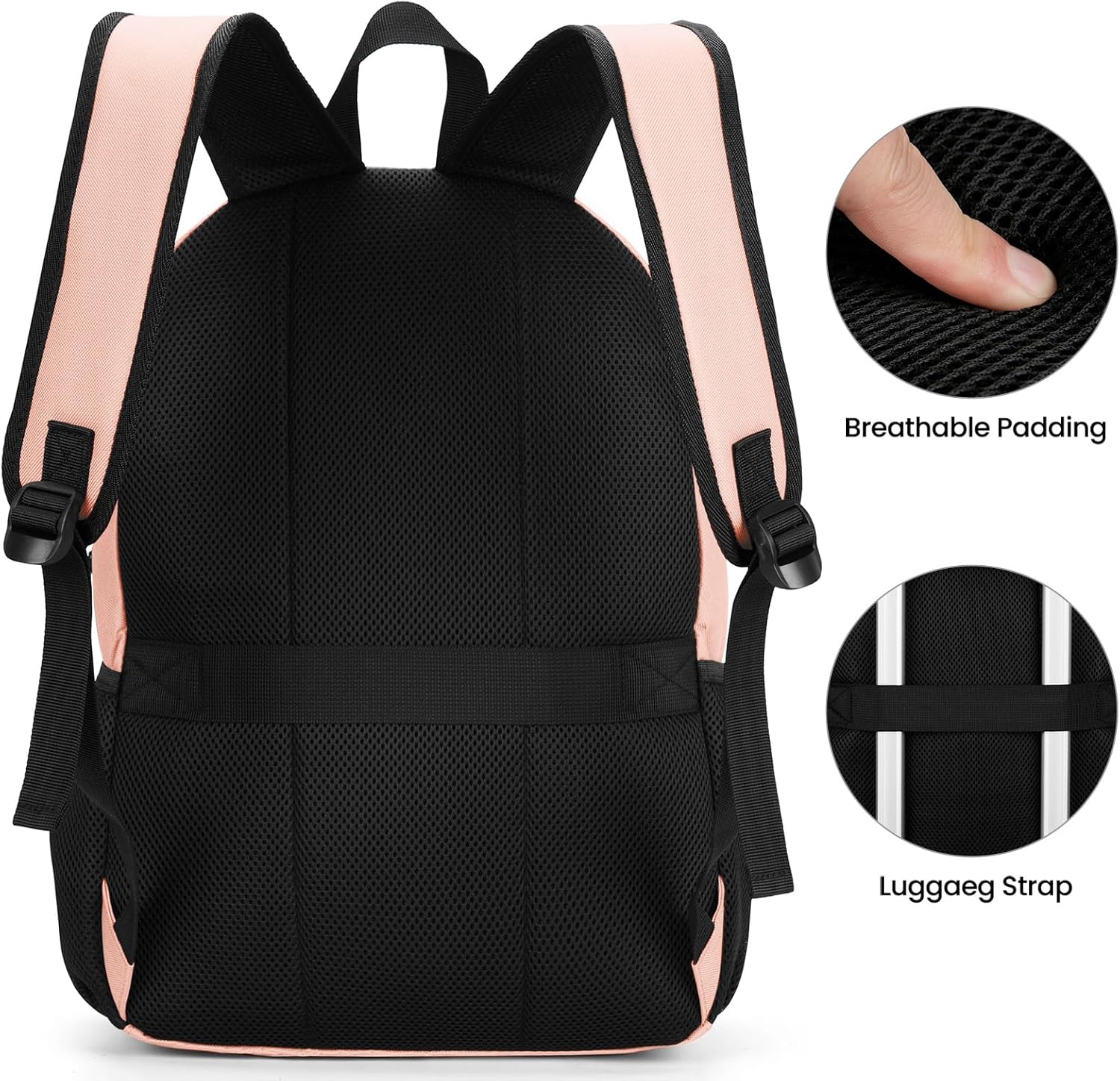 BIKROD Backpack for Girls Women, School Backpack for Teen Boys, Lightweight Casual High School Bookbag, Daily-use Travel Laptop Backpack Fits 15.6 Inch Notebook