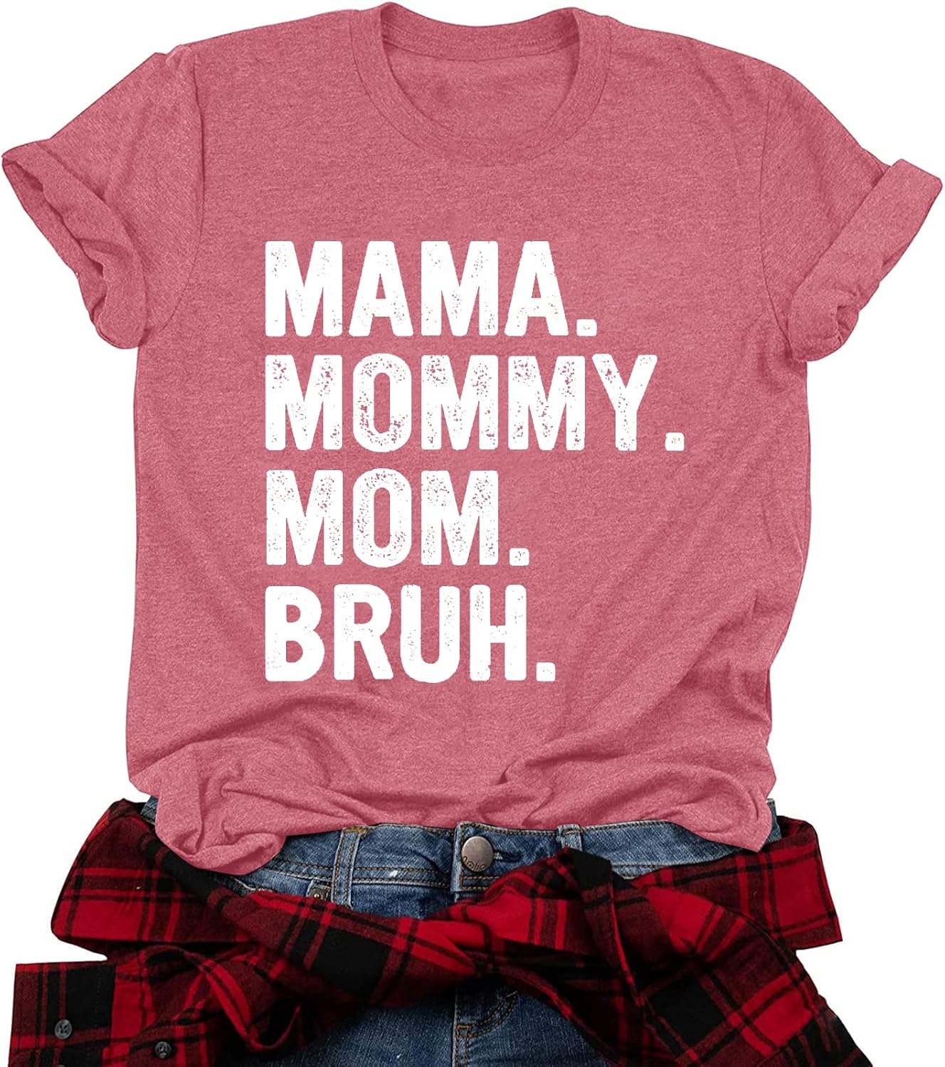 Mama Shirt for Women Mama Mommy Mom Bruh Mother's Day T Shirts Funny Short Sleeve Casual Tops Tees