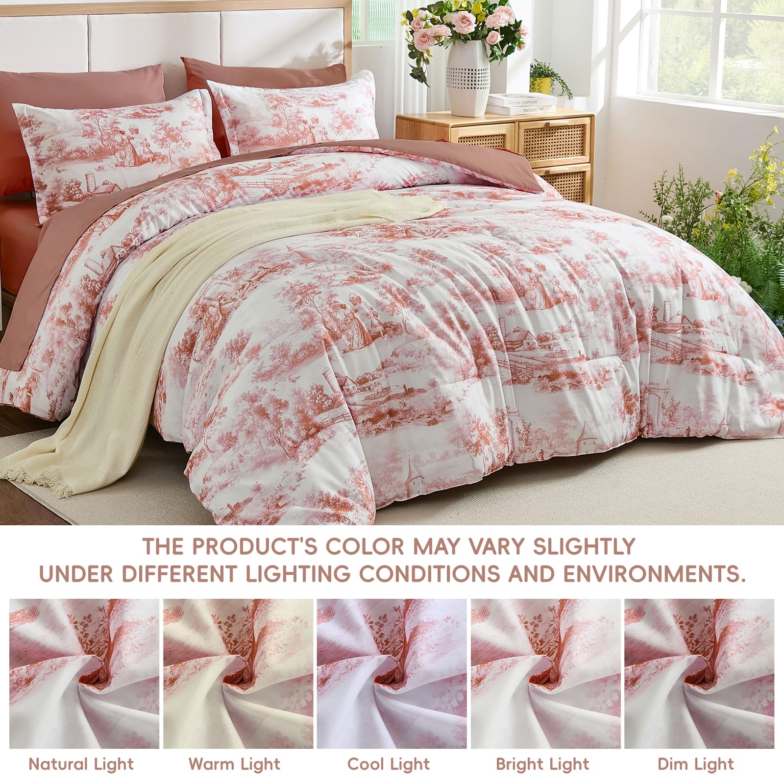 WONGS BEDDING 7-teiliges Schmusetuch-Set mit Blumenmuster in einer Tasche-YS01AB091780K7U-A