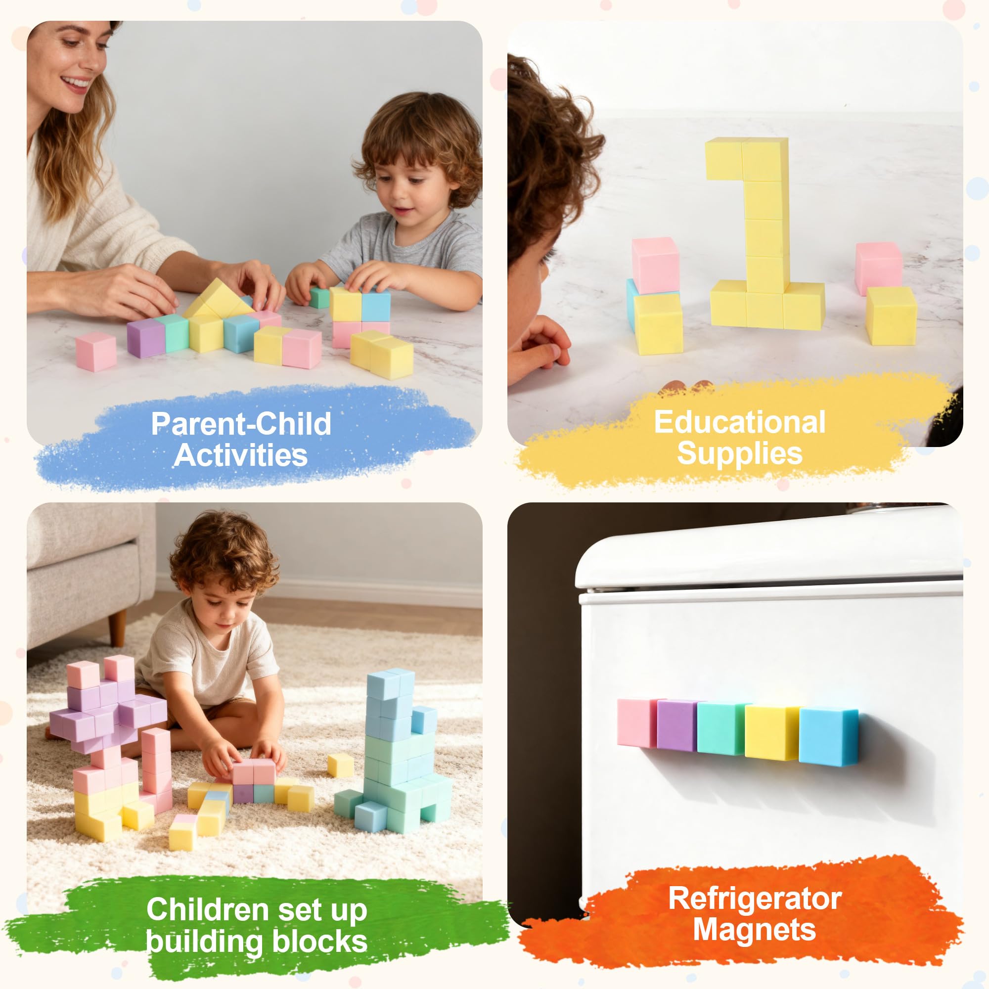 80 Sztuk Magnetycznych Klocków dla Dzieci, Zestaw Magnetycznych Klocków Konstrukcyjnych od 3+ Lat, Edukacyjne Klocki Magnetyczne dla Chłopców i Dziewczynek, Kreatywna Zabawa i Prezent