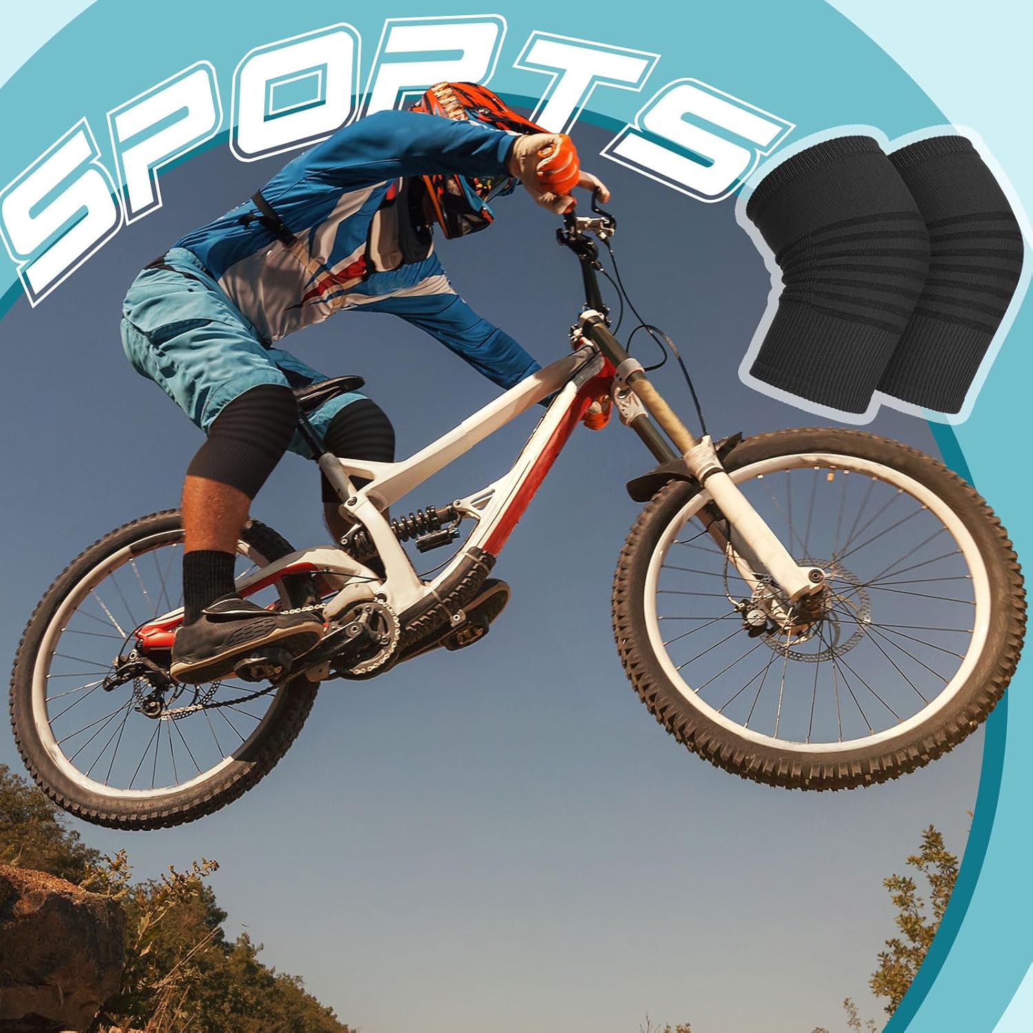 Geyoga 6 Pairs Knee Warmers for Women Men Breathable Leg Warmers Knee Brace Pad Leg Compression Sleeve for Sports Winter - Image 2