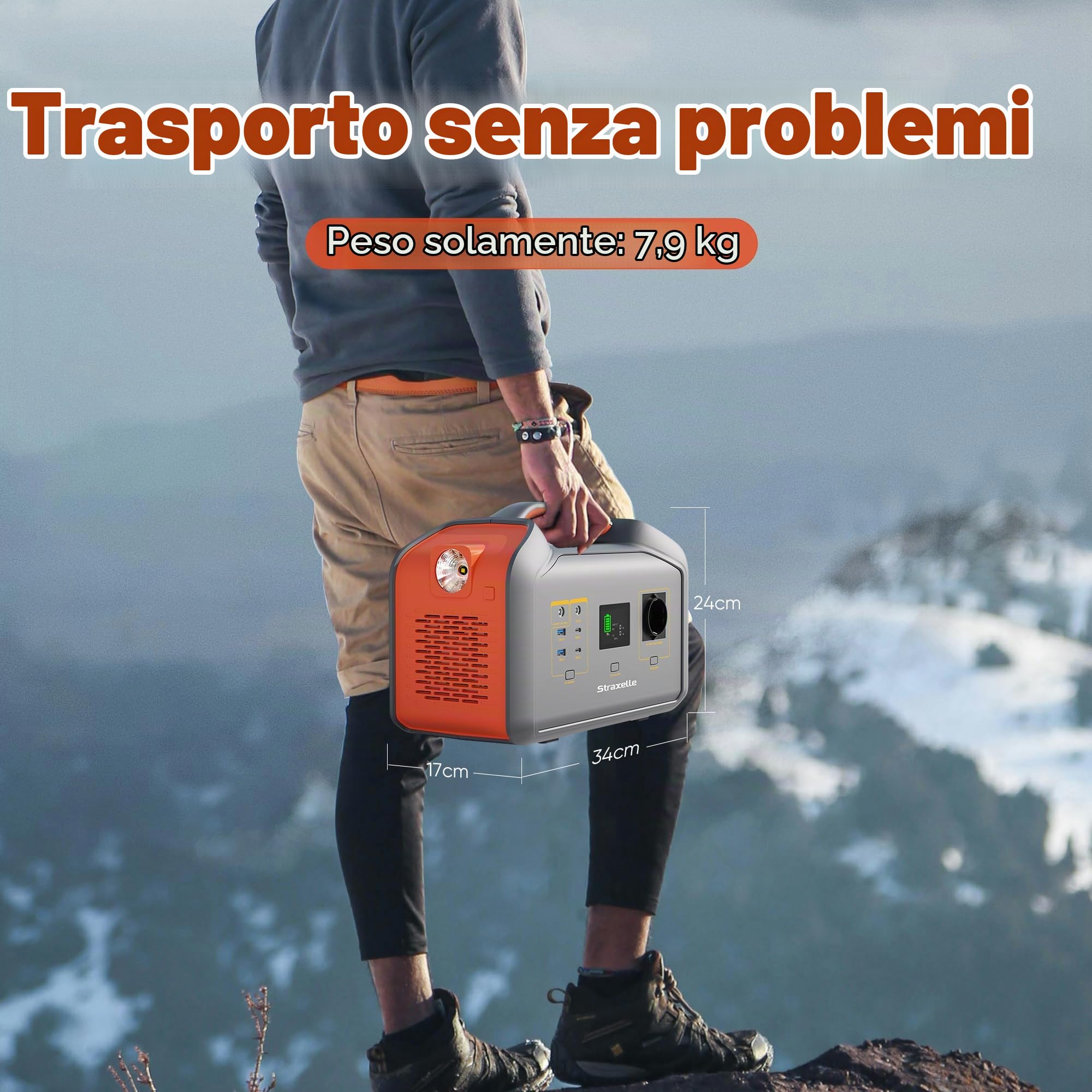 Centrale elettrica portatile 1000 W (picco 2000 W), 808.08 Wh MPPT Generatore solare Batteria 150 W Centrale elettrica portatile da campeggio per feste Generatore elettrico di emergenza