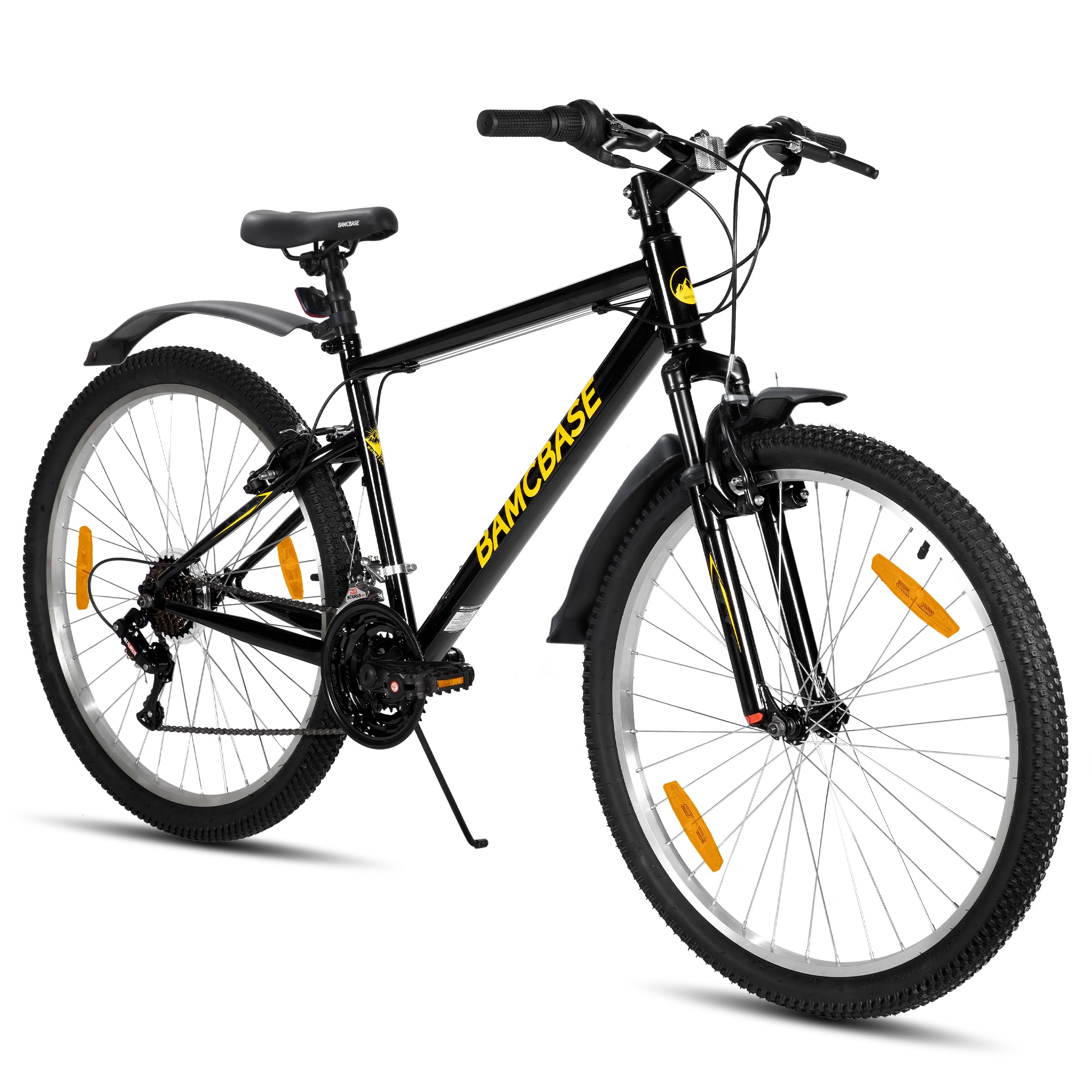 Hiland Mountain Bike 26/27,5 Pollici, 18 Marce Mountain Bike, Freni V-Brake, MTB per Uomini e Donne, Adulti, Colore Nero/Blu/Grigio