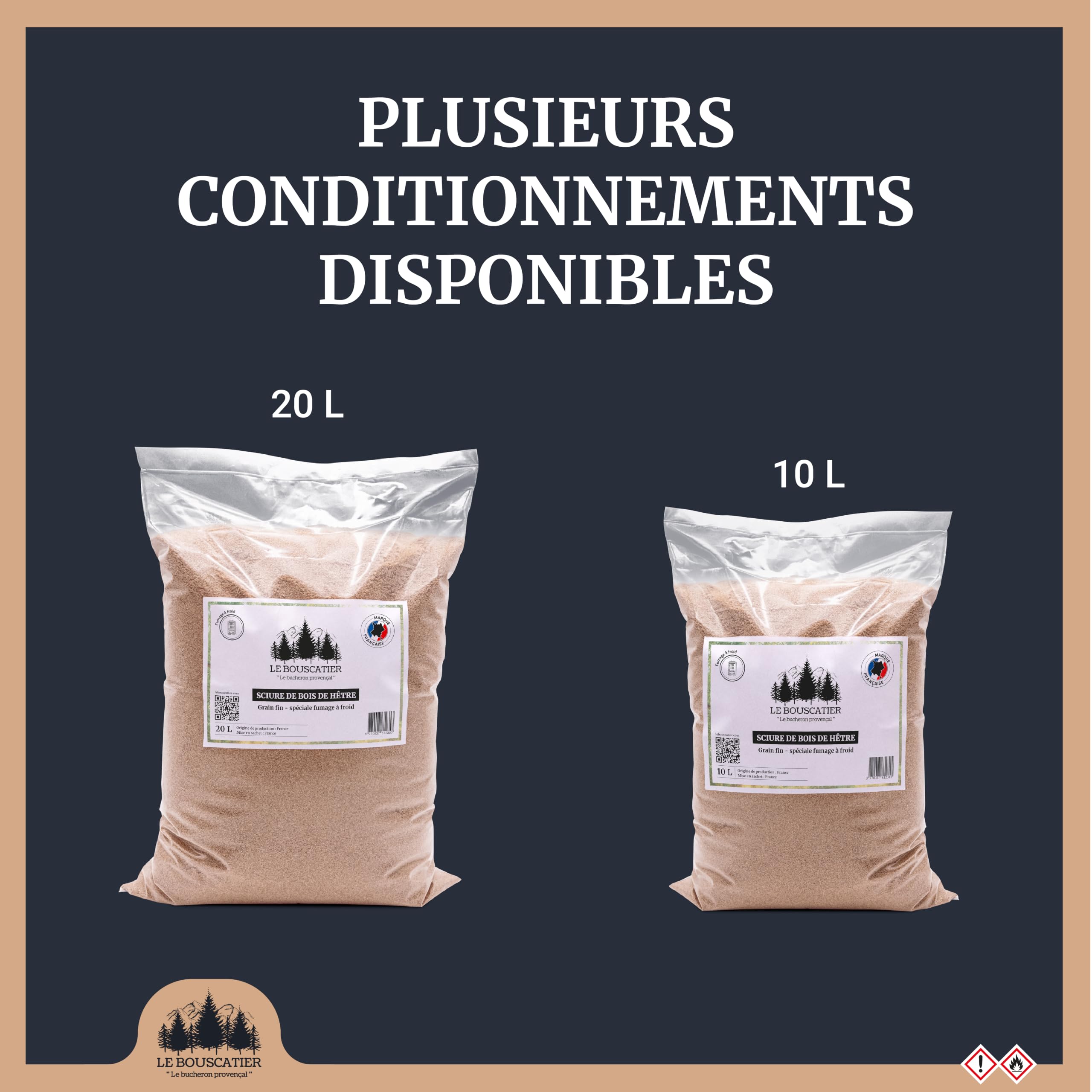 Sachet de Sciure 100% Hêtre pour Fumage à Froid – Qualité Premium – 10 L – Saveur Intense et Authentique
