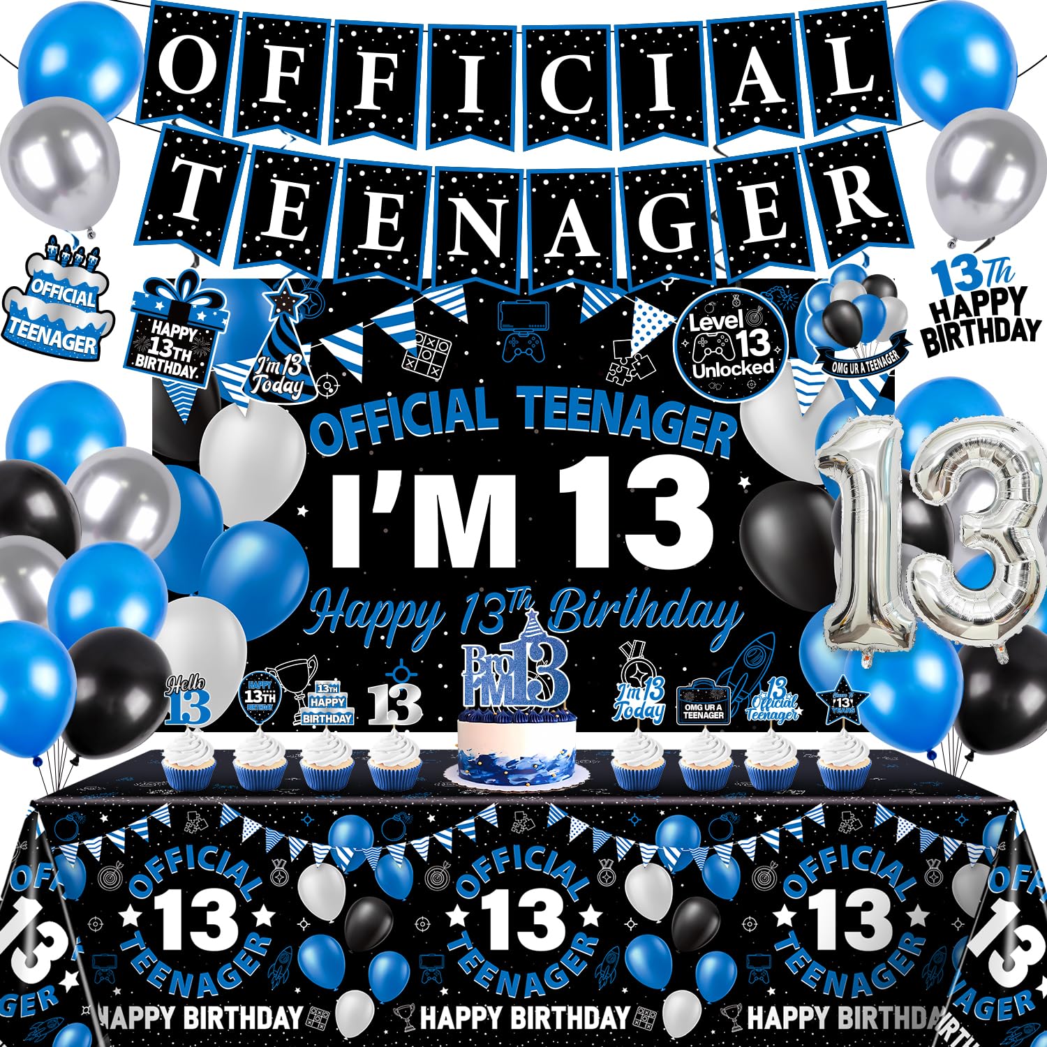 Photo 1 of M AMFEOV 13th Birthday Decorations Set