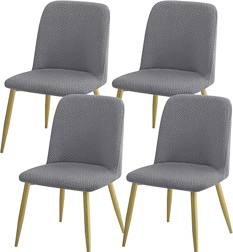 Gollense Juego de 4 fundas curvas de terciopelo para sillas de comedor, modernas de mediados de siglo, protector de asiento semicírculo para silla