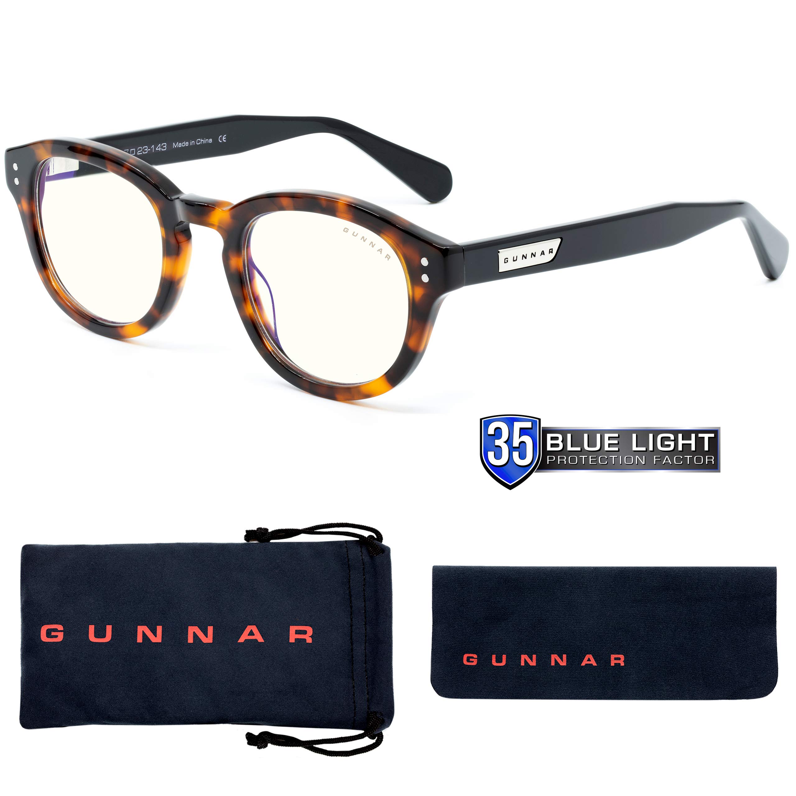 Computer Glasses | Blue Light Blocking Glasses | Emery Tortoise/Onyx by GUNNAR | Patented 35% Blue Light Protection, 100% UV Light, Anti-Reflective, Protect & Reduce Eye Strain & Dryness (B083F8GFP4) Amazon Price History, Amazon Price Tracker