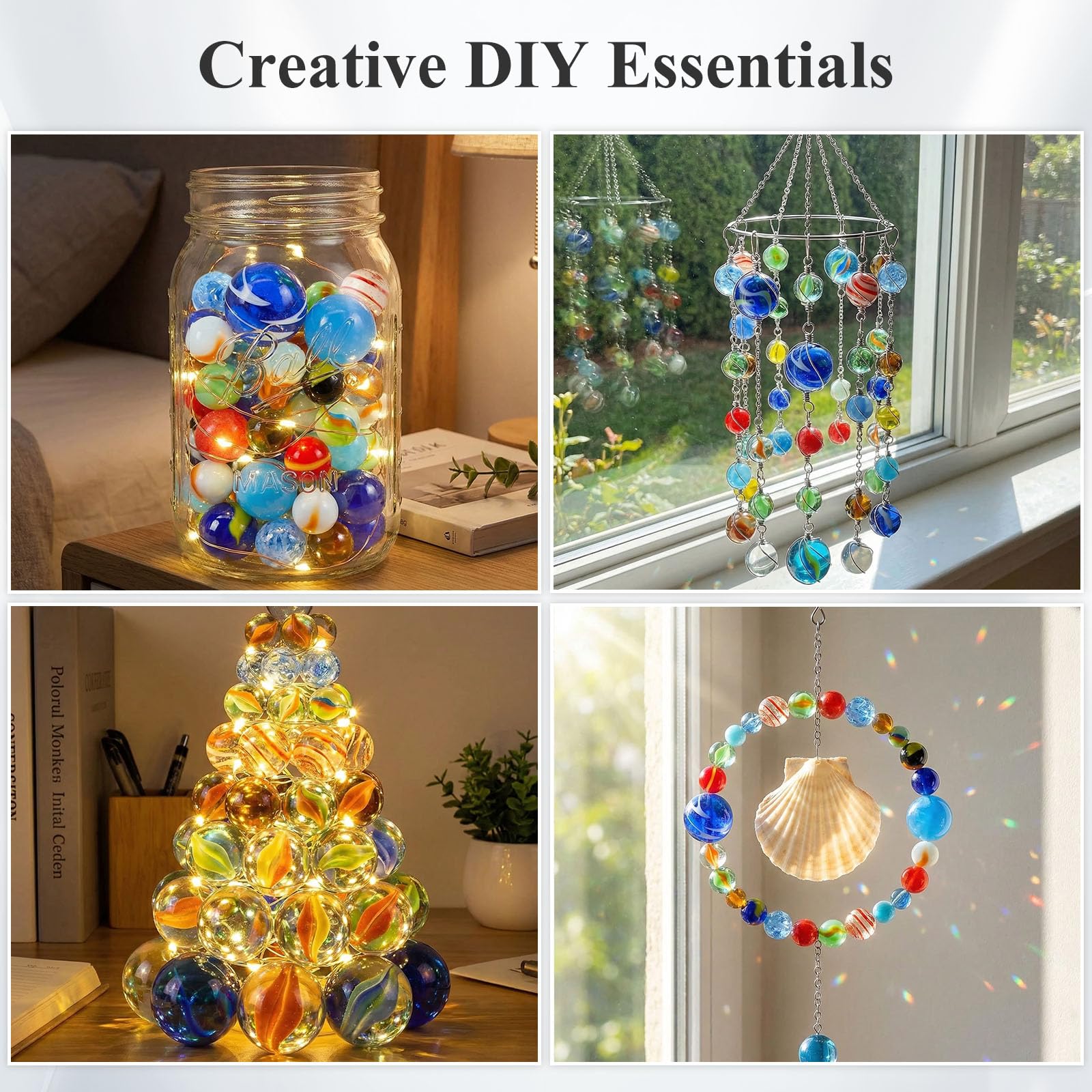 Shindel 85PCS Glass Marbles Bulk, Colored Planet Marbles for Kids