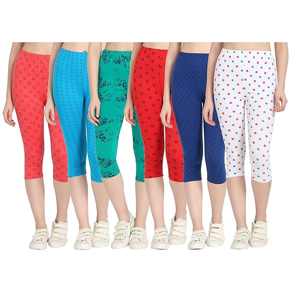Printed Capri for Womens/Girl Pack of 6