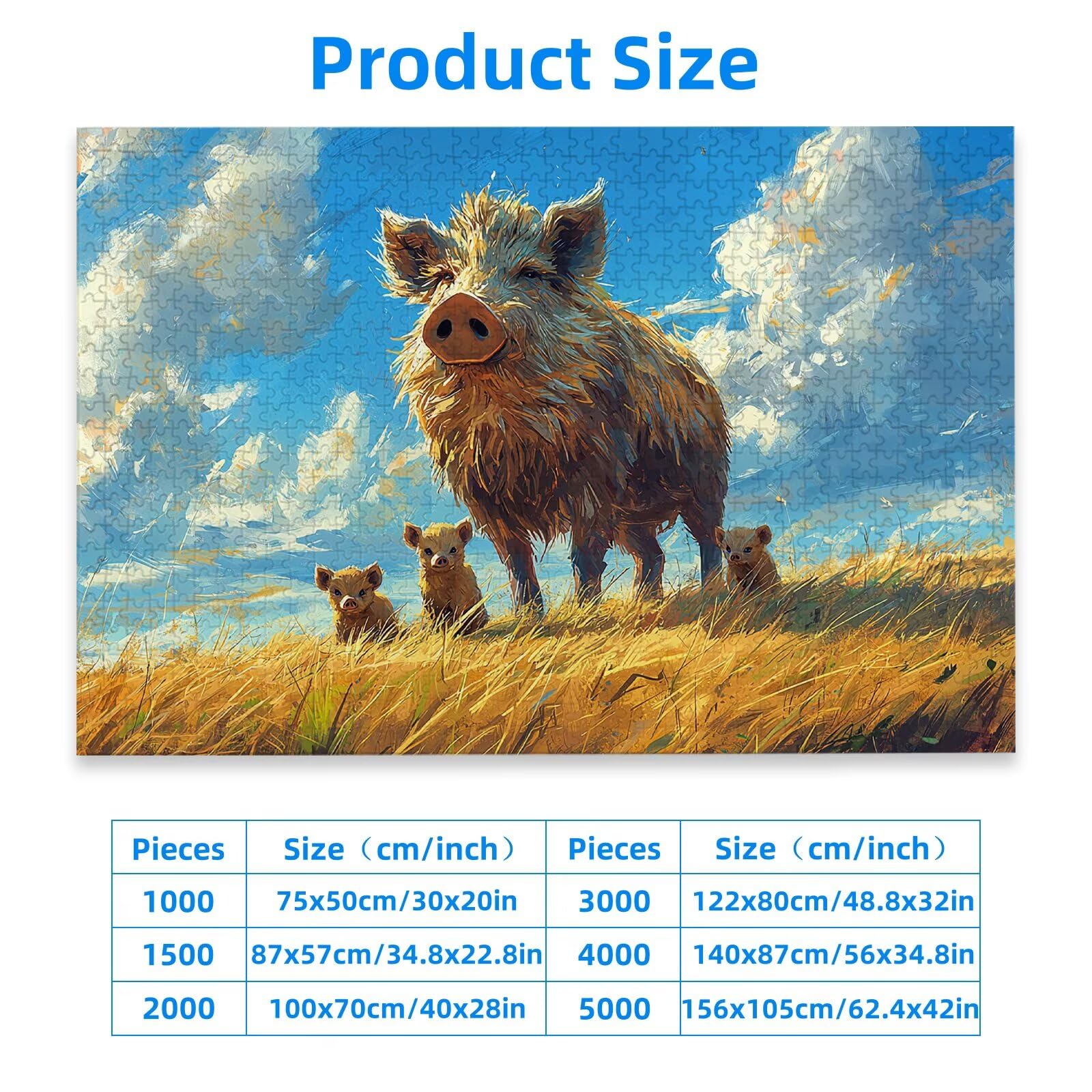 Puzzle Cochon 4000 Pièces Adultes, Puzzle 4000 Pièces pour Adultes et Enfants à Partir de 14 Ans, Animal Puzzles Bois de Qualité Supérieure avec Une Boîte d'emballage Exquise, Cadeau Femme, -3127