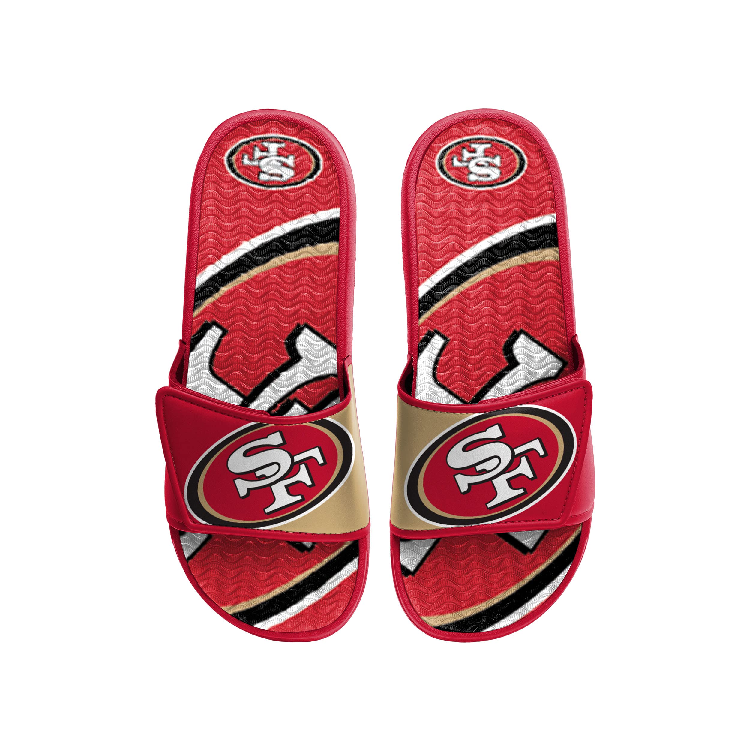 FOCO San Francisco 49ers NFL Herren Colorblock Big Logo Gel Slides - L