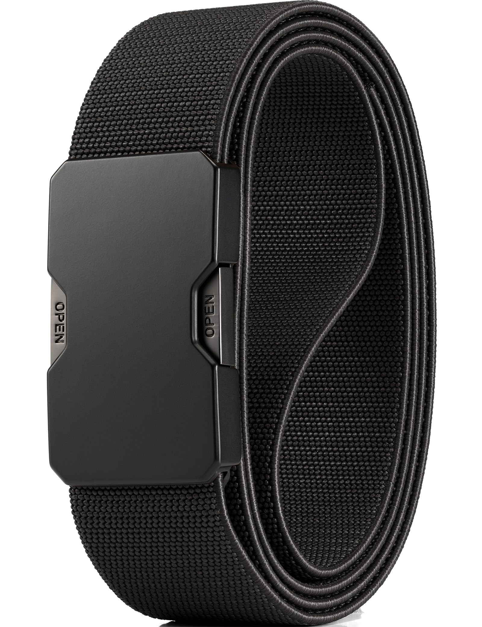 GEIT Mens Stretch Nylon Belt with Quick Release Metal Buckle 1 5 Work Hiking Tactical Invisible Elastic Web