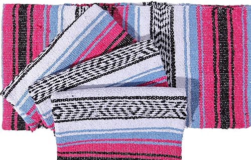 Miniatura 4 de El Paso Designs  Manta mexicana de yoga  51 x 74" Colorida manta de estudio mexicano Falsa  ideal para yoga, camping, picnic, playa manta de cama,