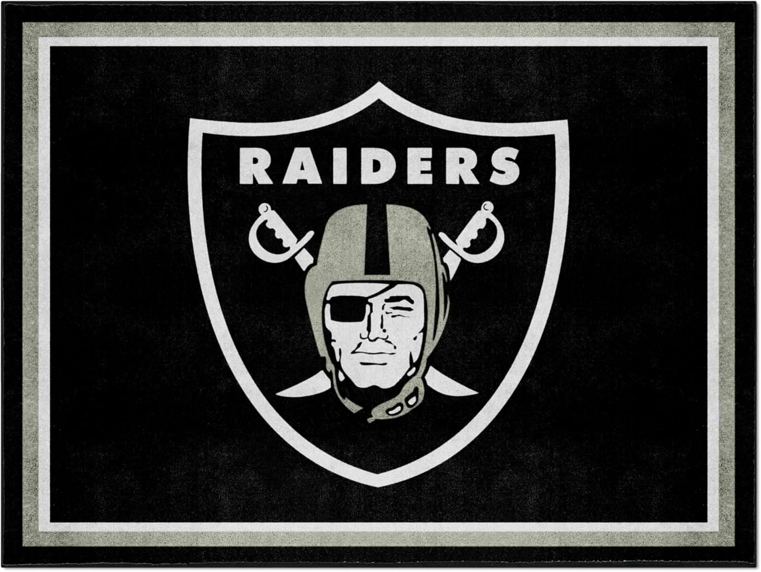 FANMATS 17493 NFL - Las Vegas Raiders 8ft. X 10ft. Plush Area Rug, Team Color , 87" x 117"