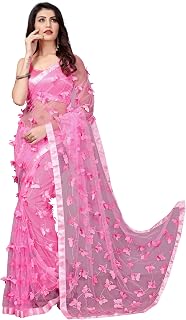 Women's Net Embroidery Saree22-3